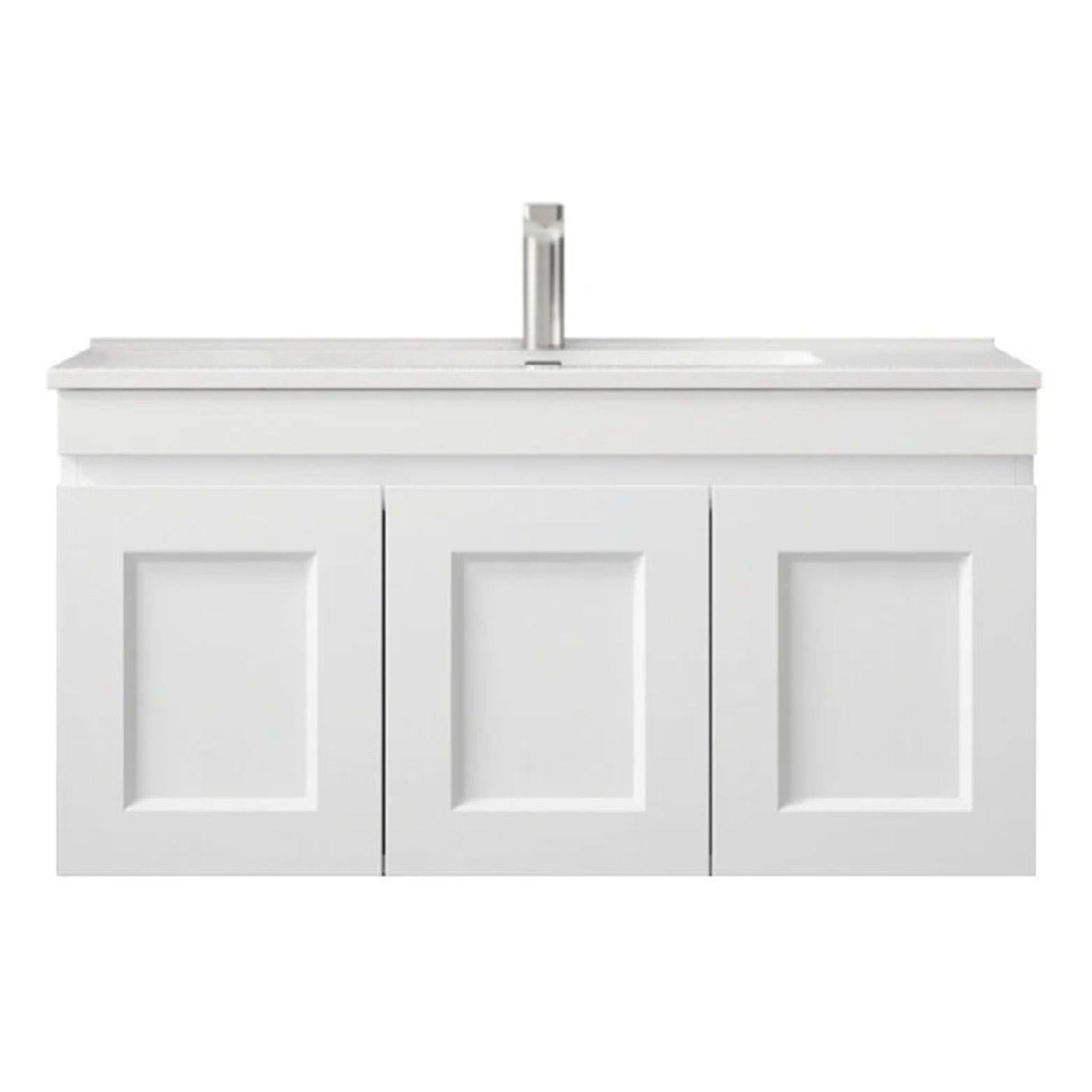 OTTI HAMPTON MARK II MATTE WHITE 900MM SINGLE BOWL WALL HUNG VANITY