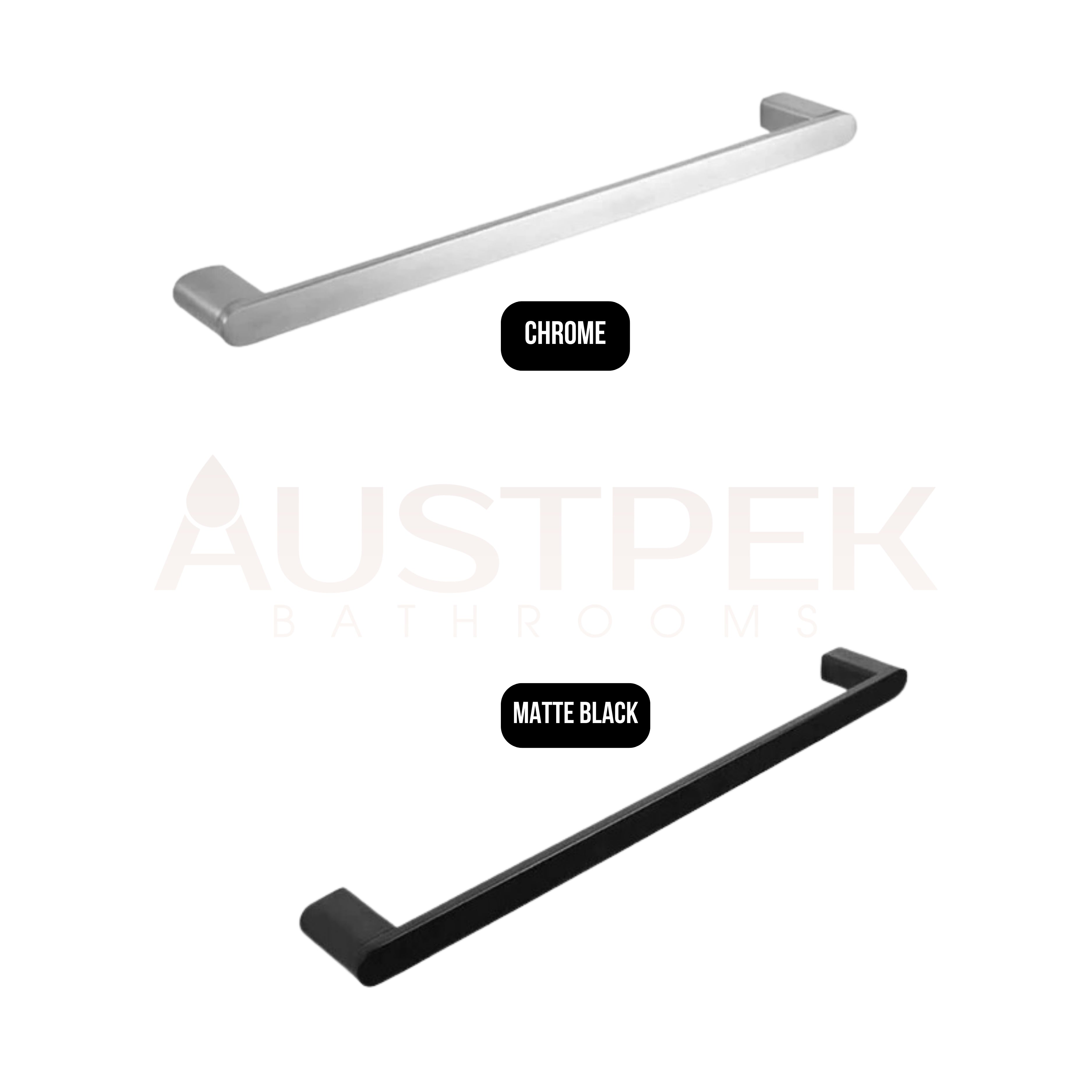 LINKWARE HUNTINGWOOD SINGLE NON-HEATED TOWEL RAIL 600MM AND 800MM BLACK