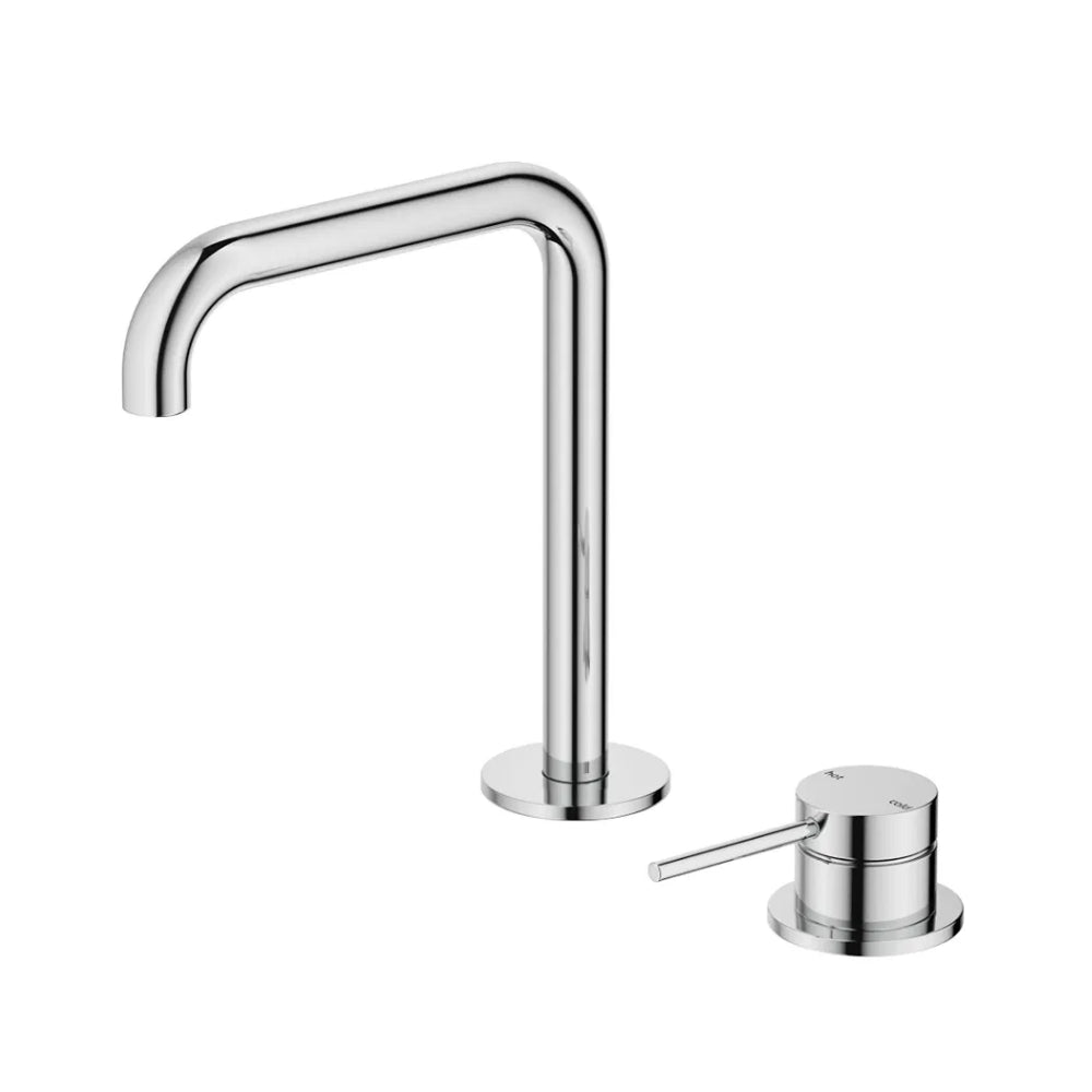BELLA VISTA MICA LEAD FREE SOFT-SQUARE HOB BASIN MIXER SET 205MM CHROME