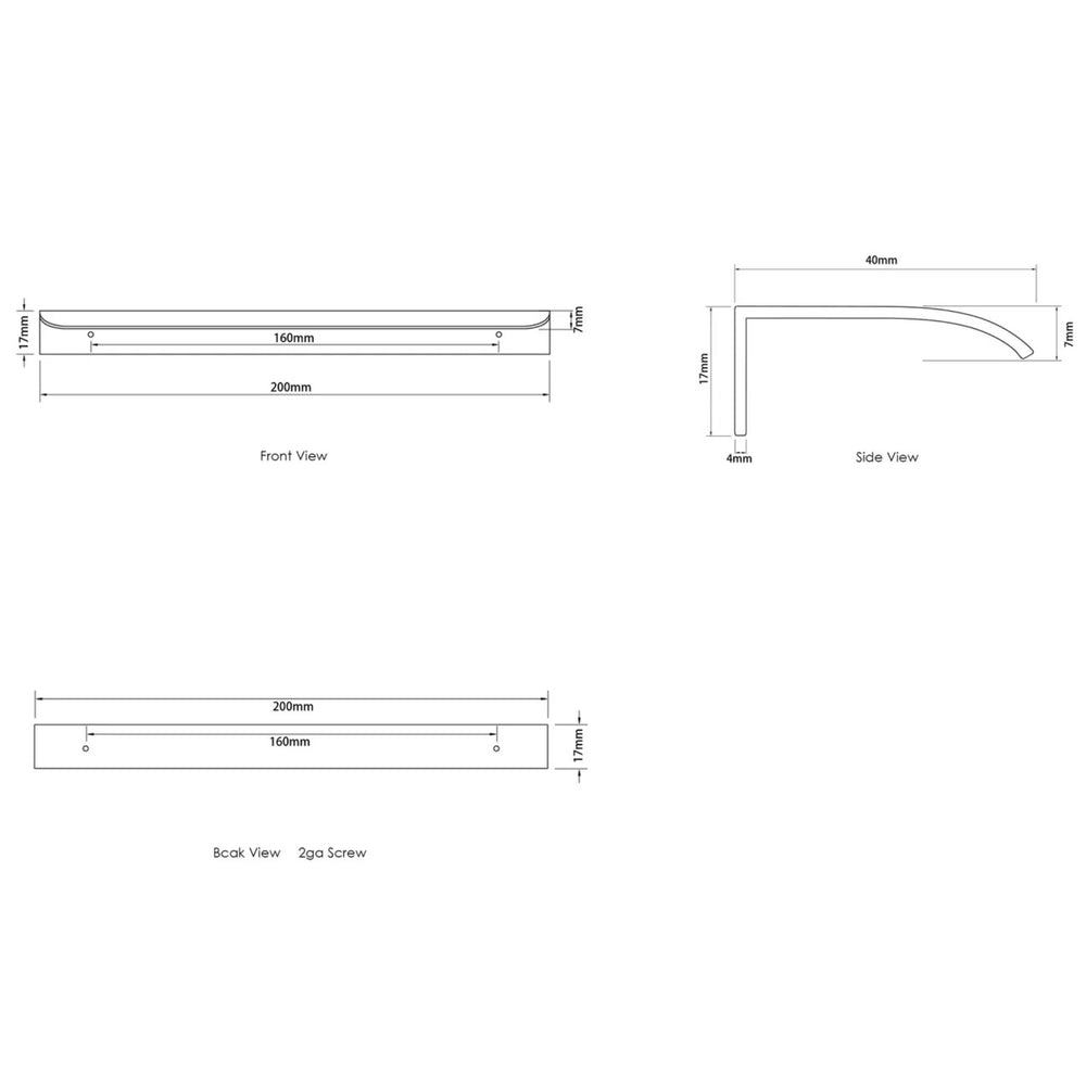 OTTI HAMPSHIRE HANDLE MATTE BLACK (AVAILABLE IN 80MM, 120MM, AND 200MM)