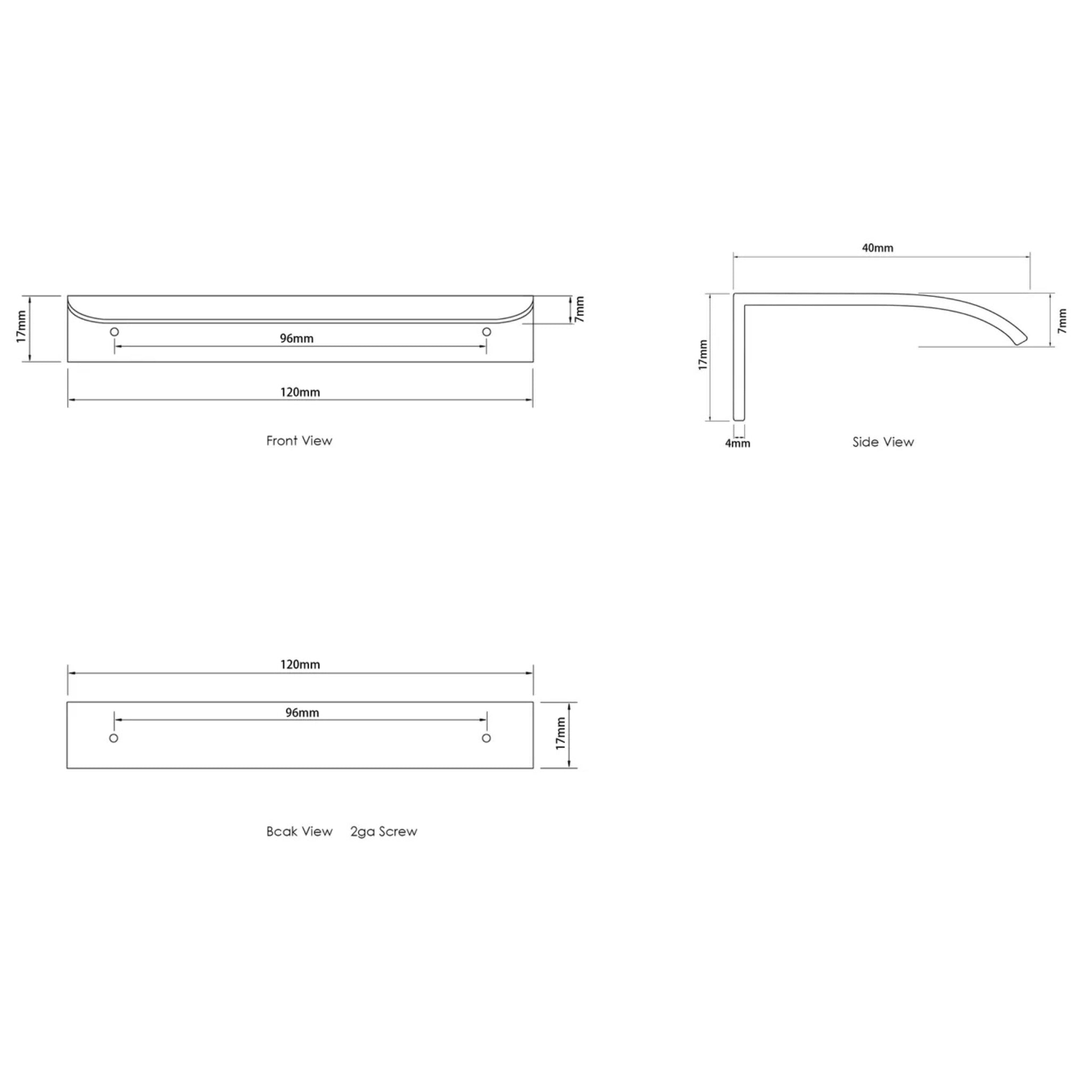 OTTI HAMPSHIRE HANDLE BRUSHED NICKEL (AVAILABLE IN 120MM AND 200MM)