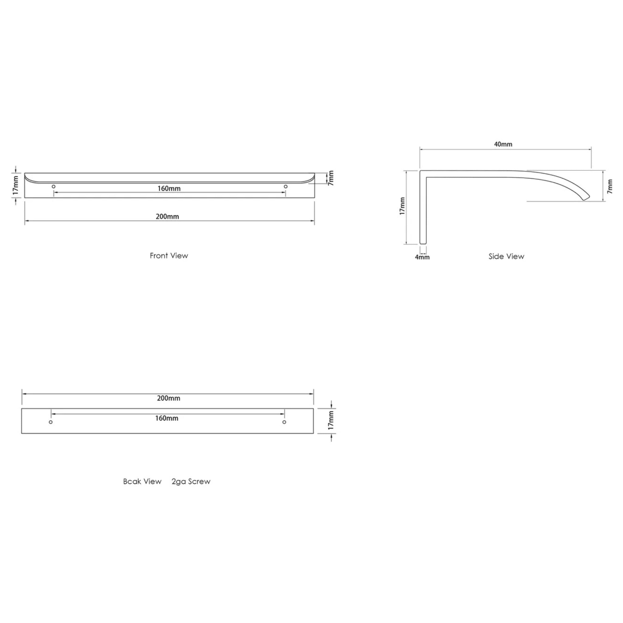 OTTI HAMPSHIRE HANDLE BRUSHED GOLD (AVAILABLE IN 80MM, 120MM, AND 200MM)