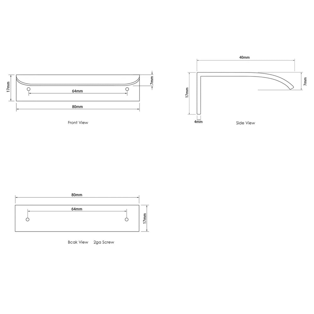 OTTI HAMPSHIRE HANDLE BRUSHED GOLD (AVAILABLE IN 80MM, 120MM, AND 200MM)
