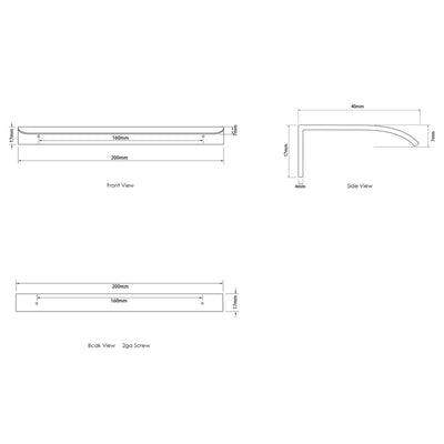 OTTI HAMPSHIRE HANDLE WHITE (AVAILABLE IN 120MM AND 200MM)