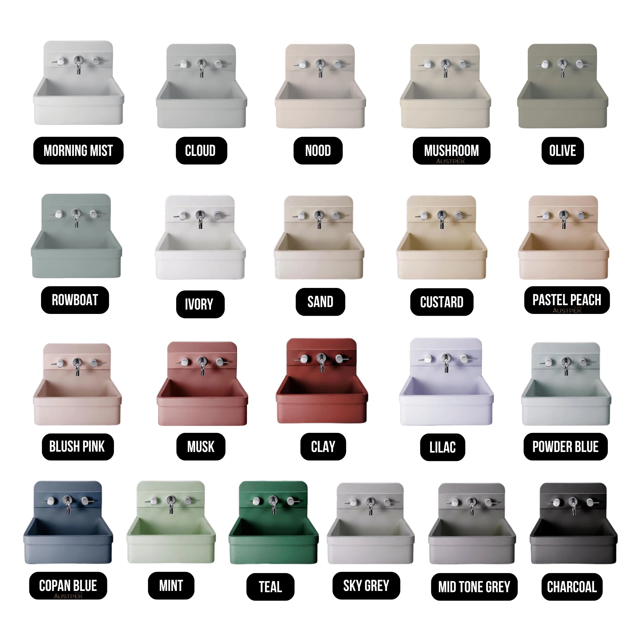 NOOD CO HERBERT ABOVE COUNTER / WALL HUNG BASIN ROWBOAT 410MM