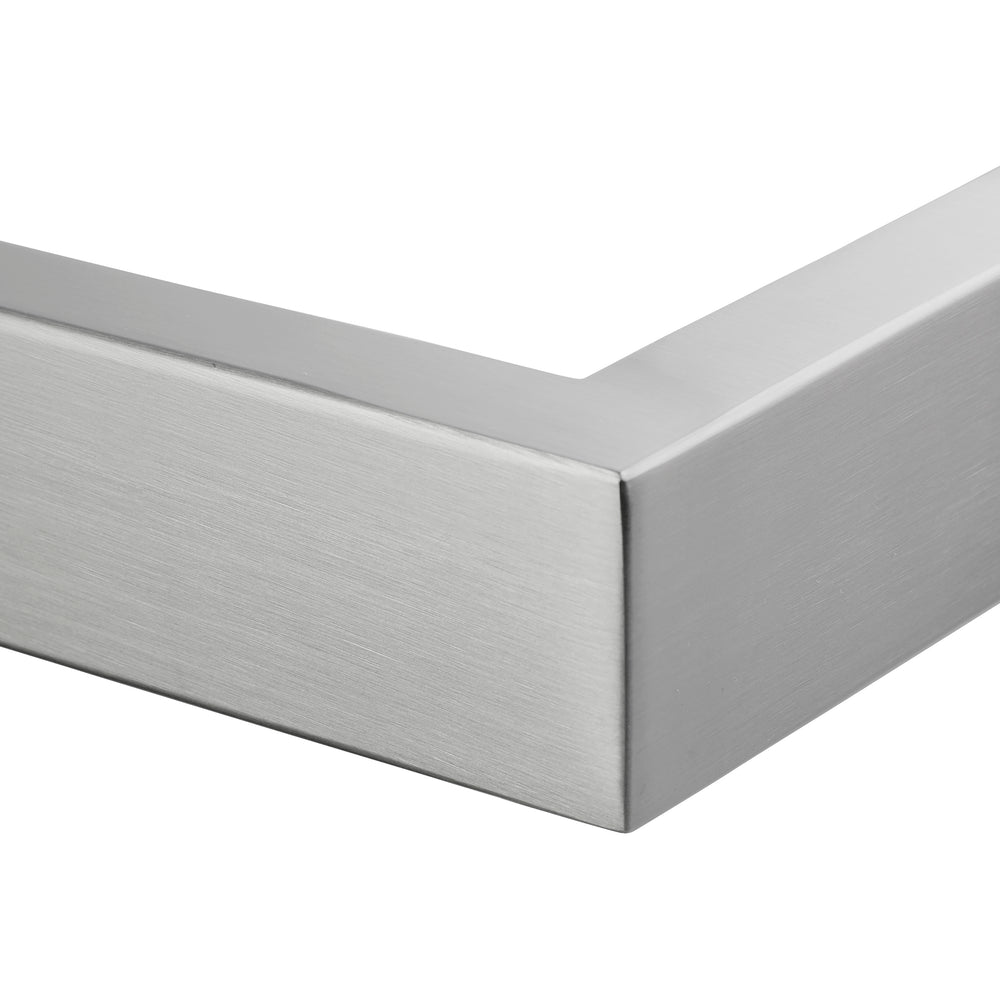 COLDBUSTER HORIZONTAL SQUARE HEATED SINGLE TOWEL RAIL BRUSHED NICKEL (AVAILABLE IN 450MM, 632MM AND 832MM)