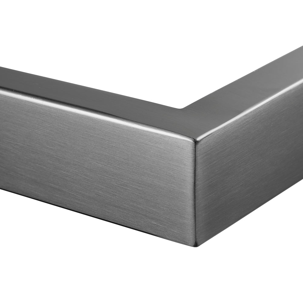 COLDBUSTER HORIZONTAL SQUARE HEATED SINGLE TOWEL RAIL BRUSHED GUN METAL (AVAILABLE IN 450MM, 632MM AND 832MM)