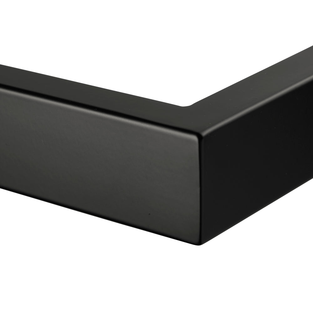 COLDBUSTER HORIZONTAL SQUARE HEATED SINGLE TOWEL RAIL MATTE BLACK (AVAILABLE IN 450MM, 632MM AND 832MM)