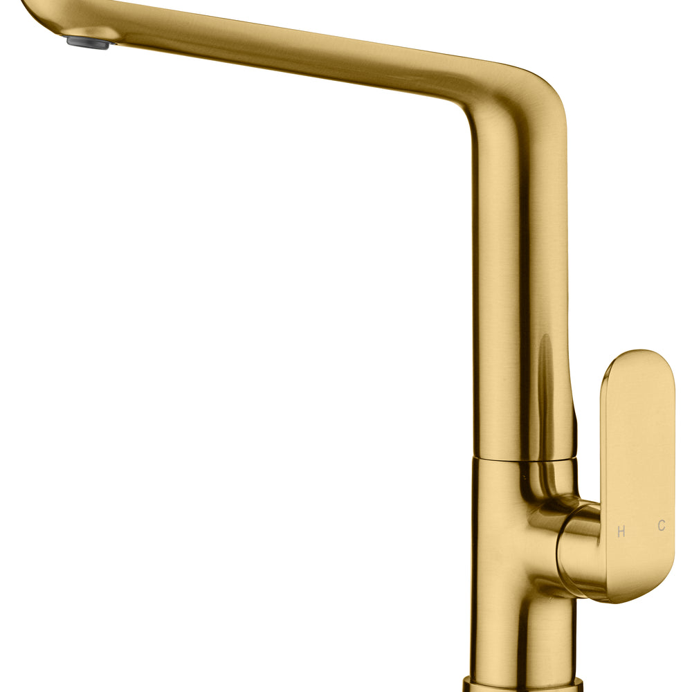 IKON KARA LEAD FREE SINK MIXER 314MM BRUSHED GOLD