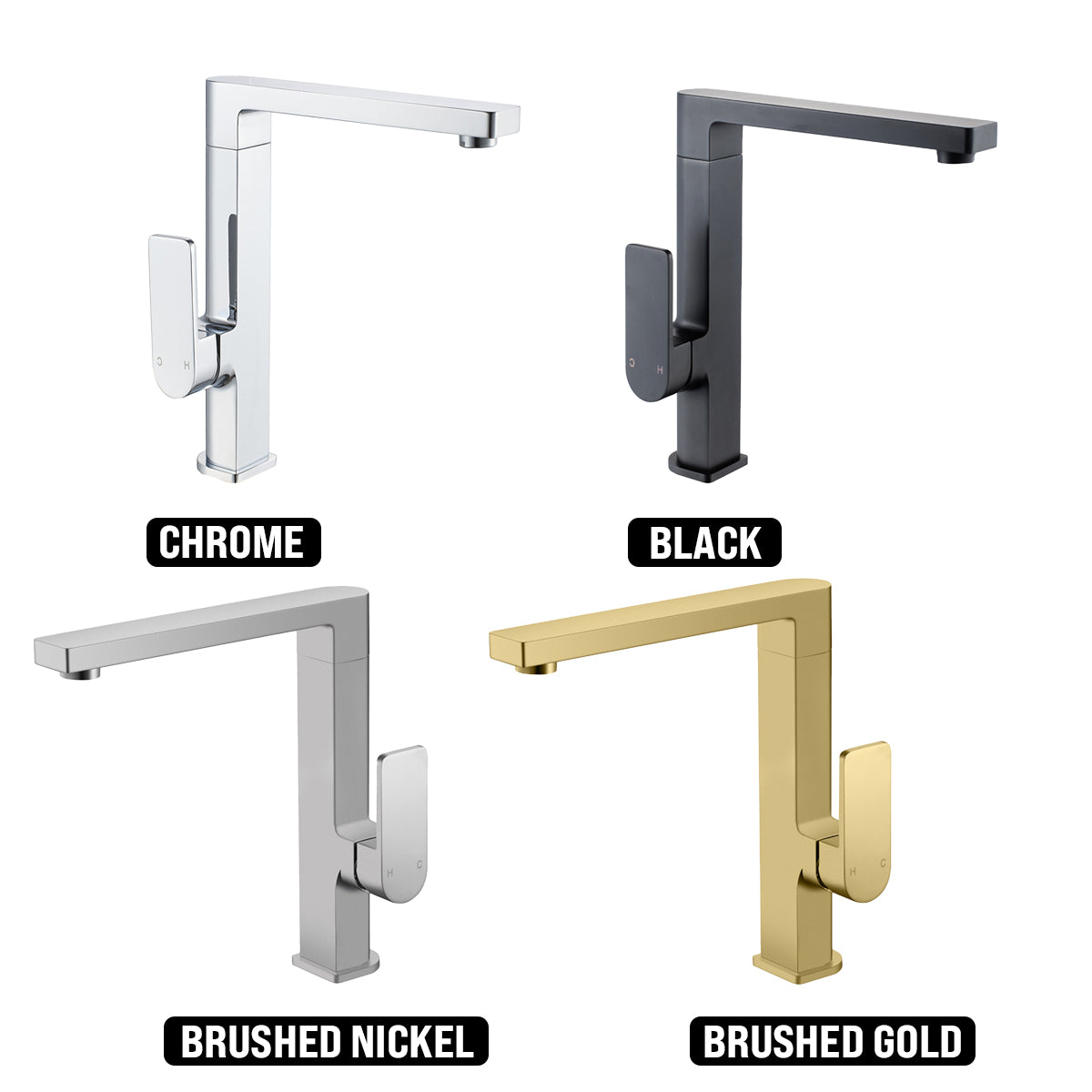 IKON FLORES SINK MIXER 250MM BRUSHED NICKEL