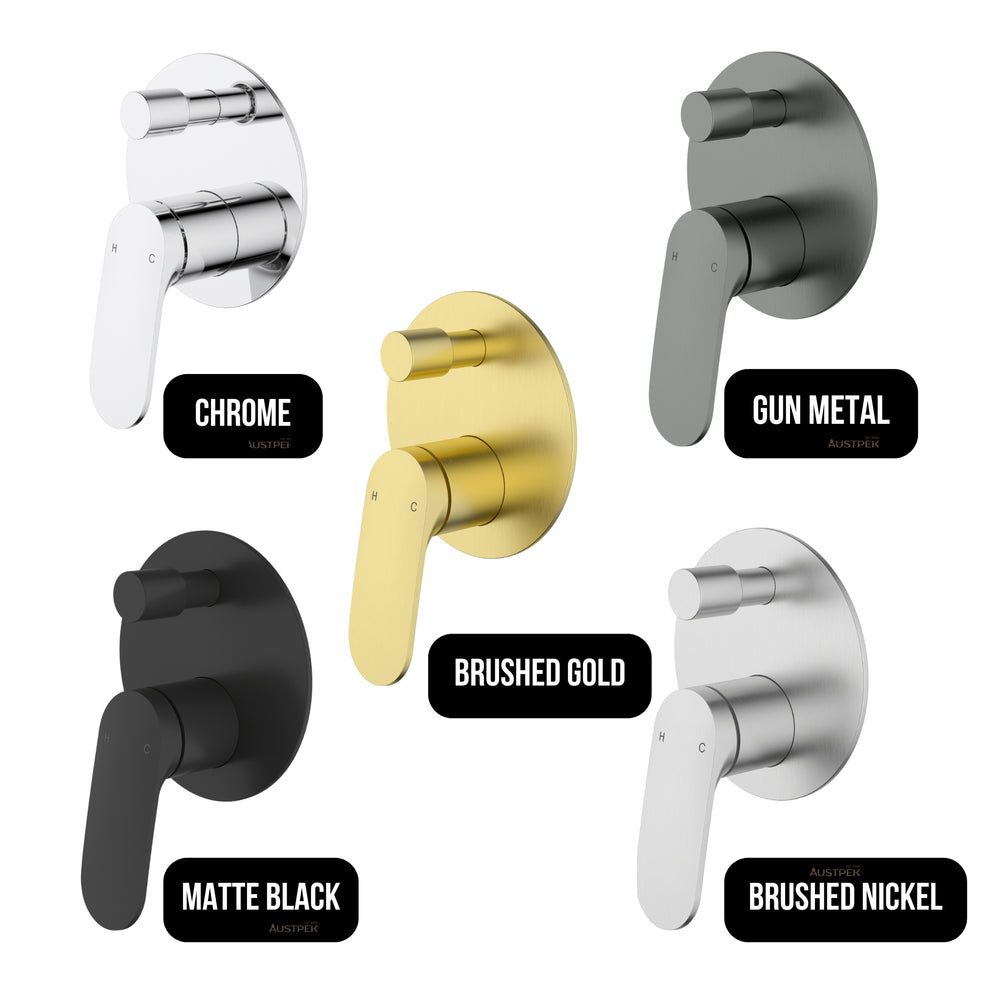 IKON SULU II WALL DIVERTER MIXER TRIM KIT WITH ROUGH IN BODY 136MM BRUSHED GOLD