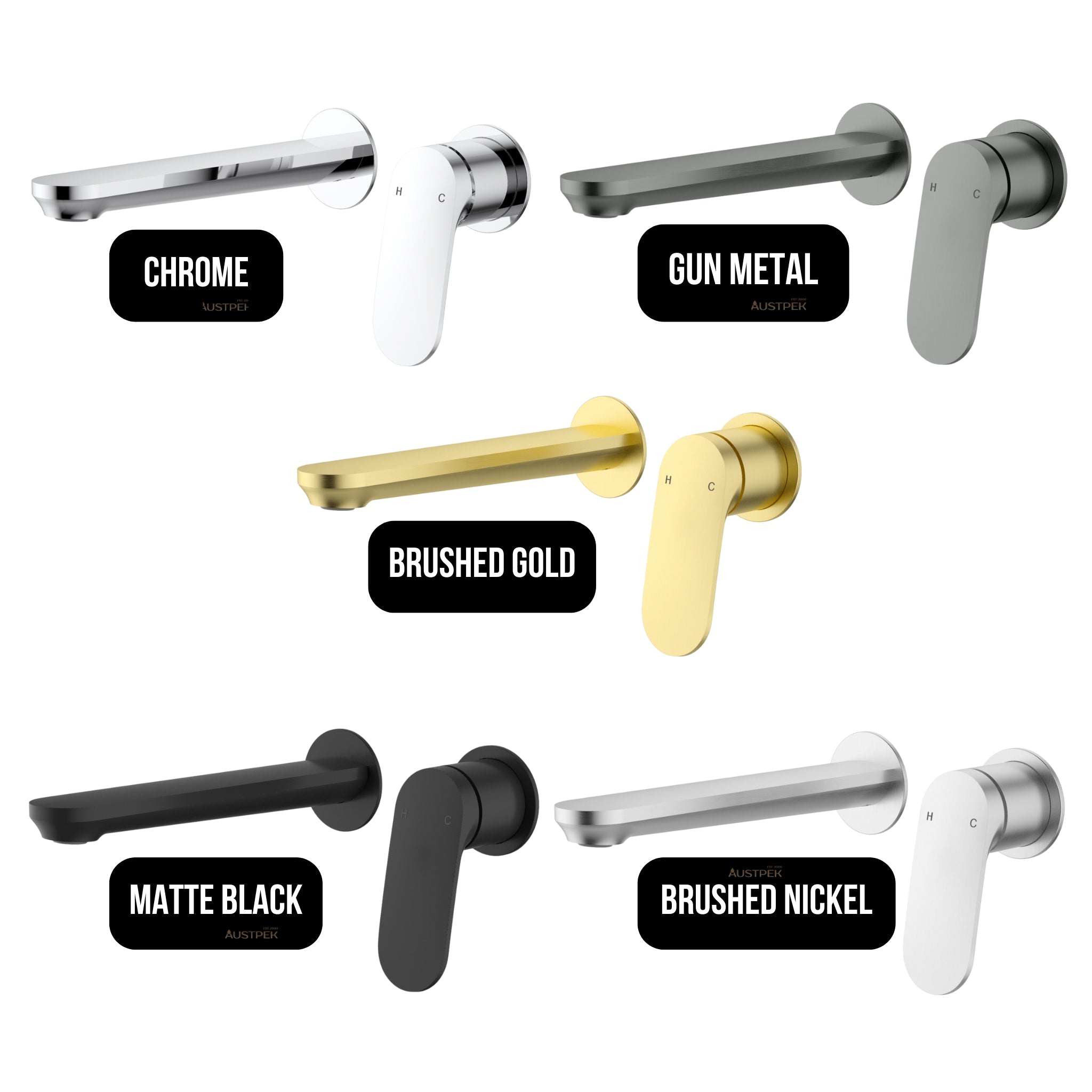 IKON SULU II LEAD FREE WALL BASIN MIXER TRIM KIT WITH ROUGH IN BODY 222MM BRUSHED GOLD