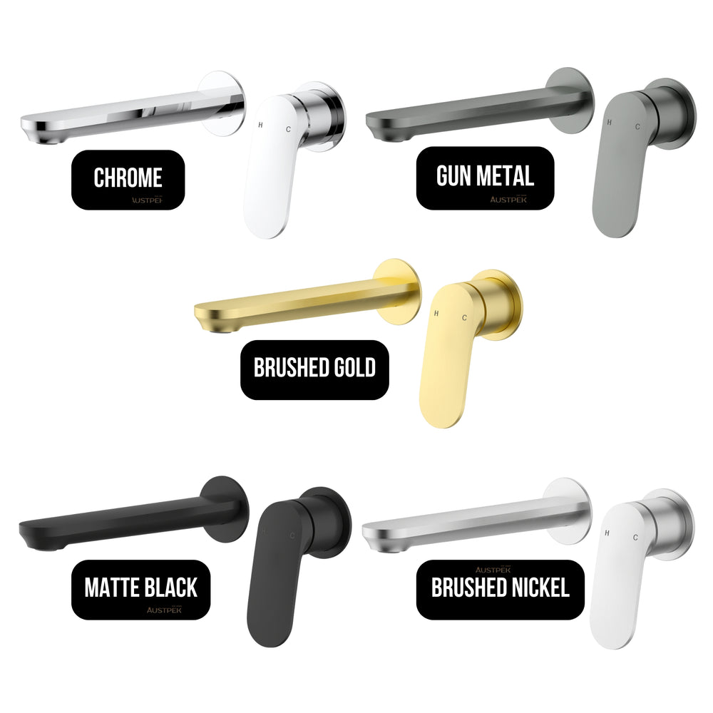 IKON SULU II WALL BASIN MIXER TRIM KIT WITH ROUGH IN BODY 222MM CHROME