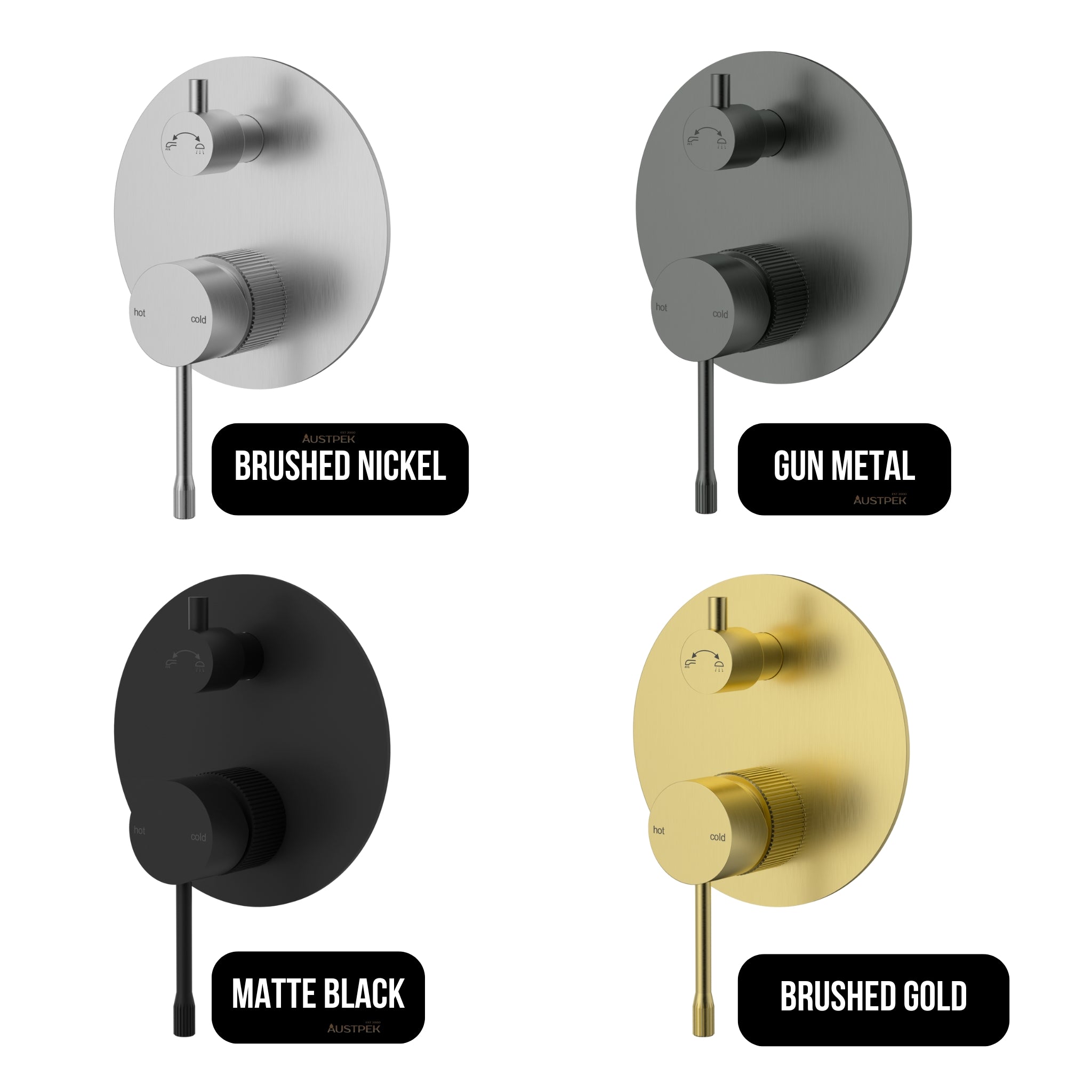 IKON LINIE LEAD FREE WALL MIXER DIVERTER TRIM KIT WITH BODY 140MM MATTE BLACK