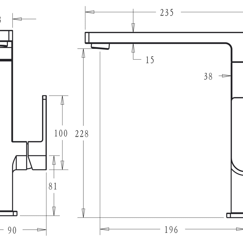 IKON CERAM SINK MIXER 250MM BRUSHED NICKEL