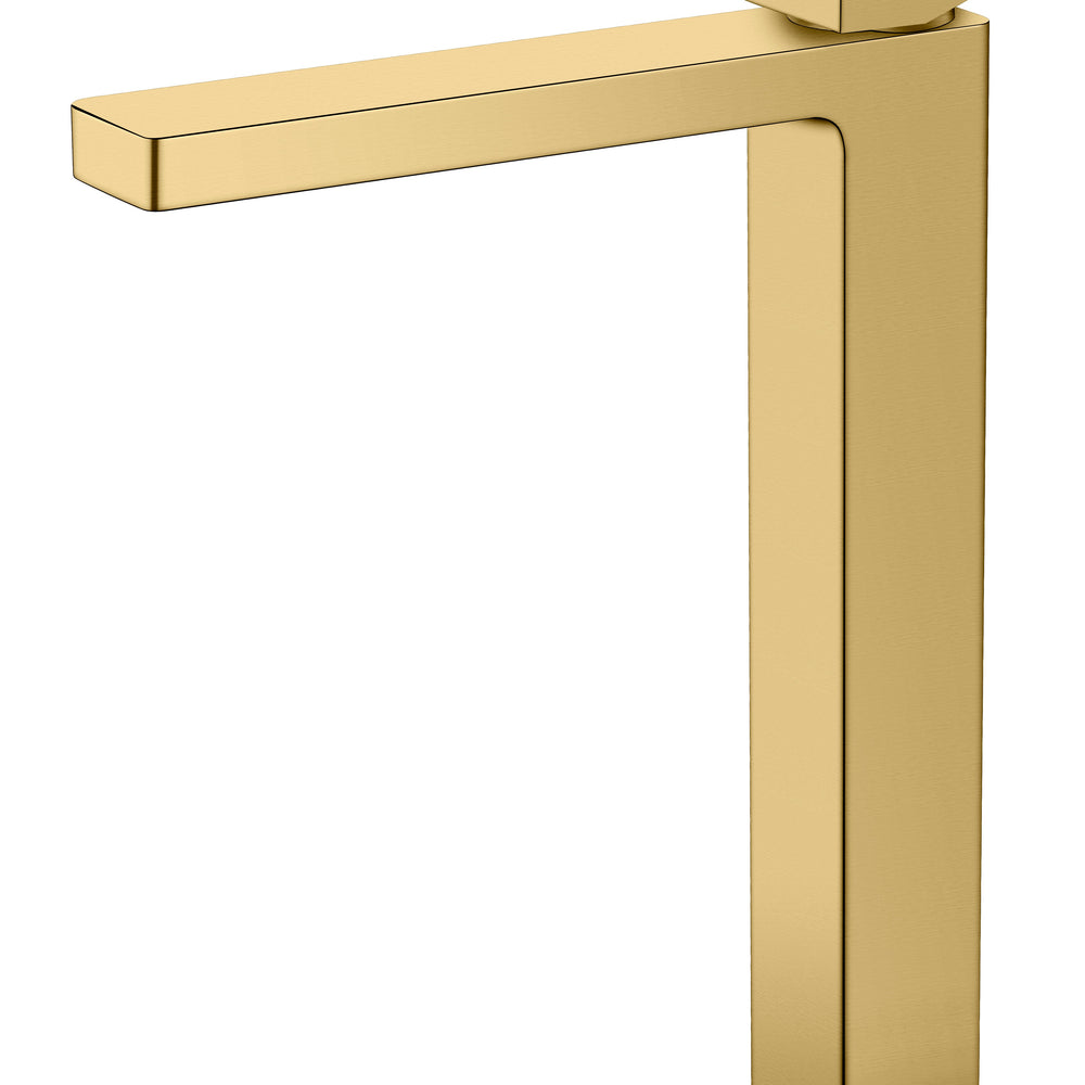 IKON CERAM LEAD FREE HIGH RISE BASIN MIXER 282MM BRUSHED GOLD
