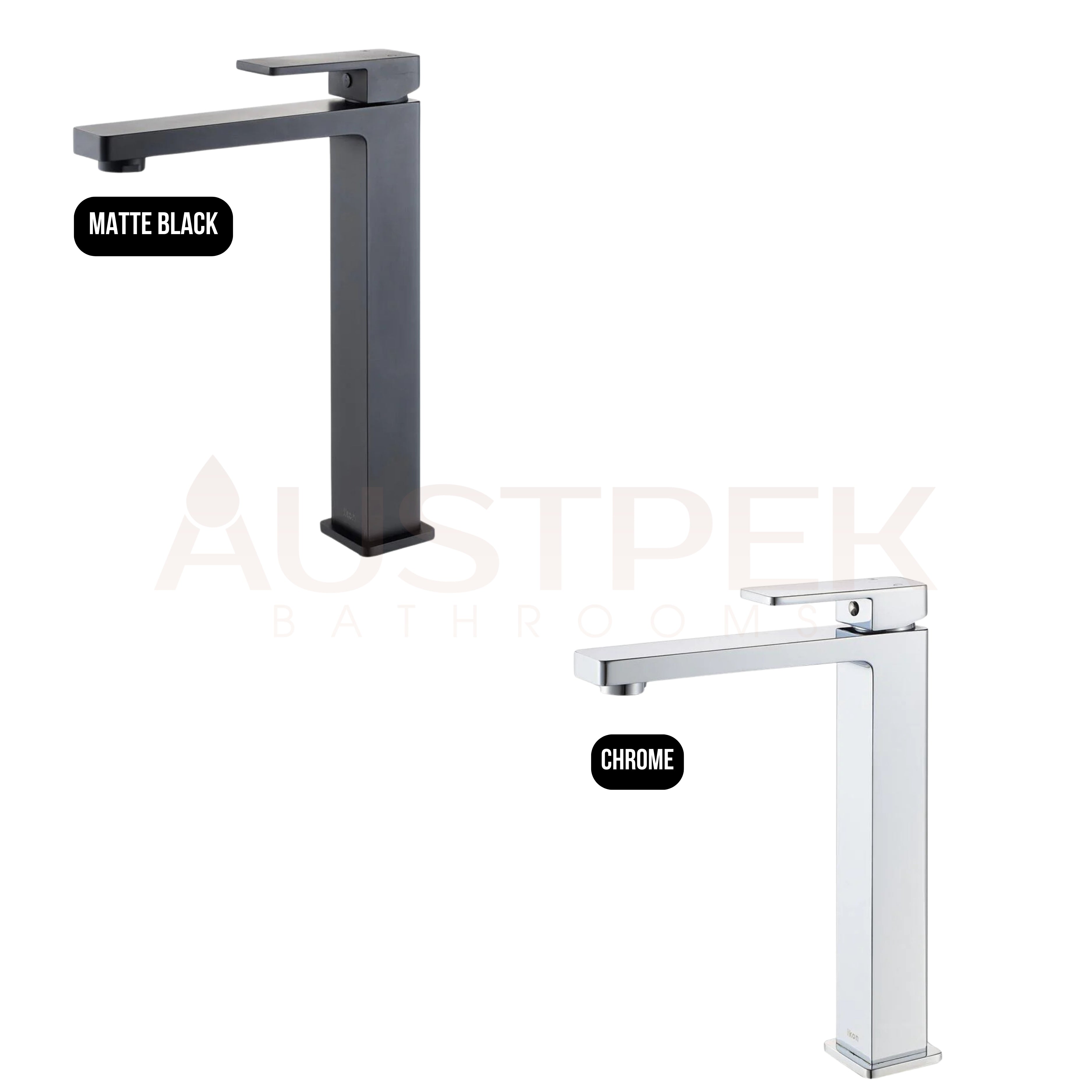 IKON CERAM LEAD FREE HIGH RISE BASIN MIXER 282MM MATTE BLACK