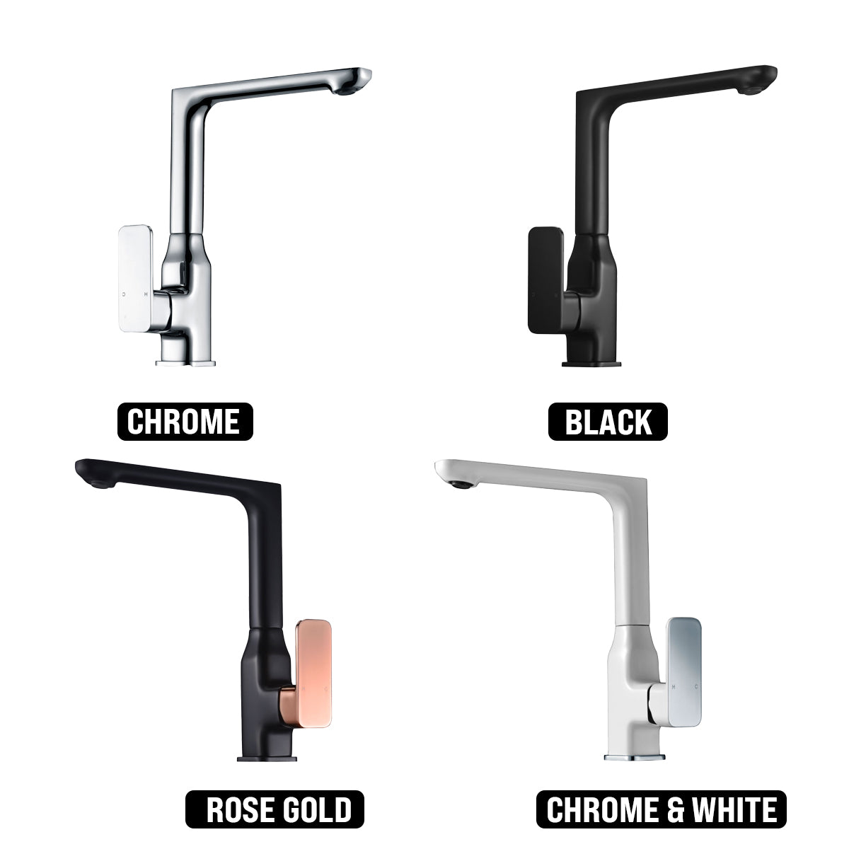 IKON SETO SINK MIXER MATTE BLACK AND ROSE GOLD