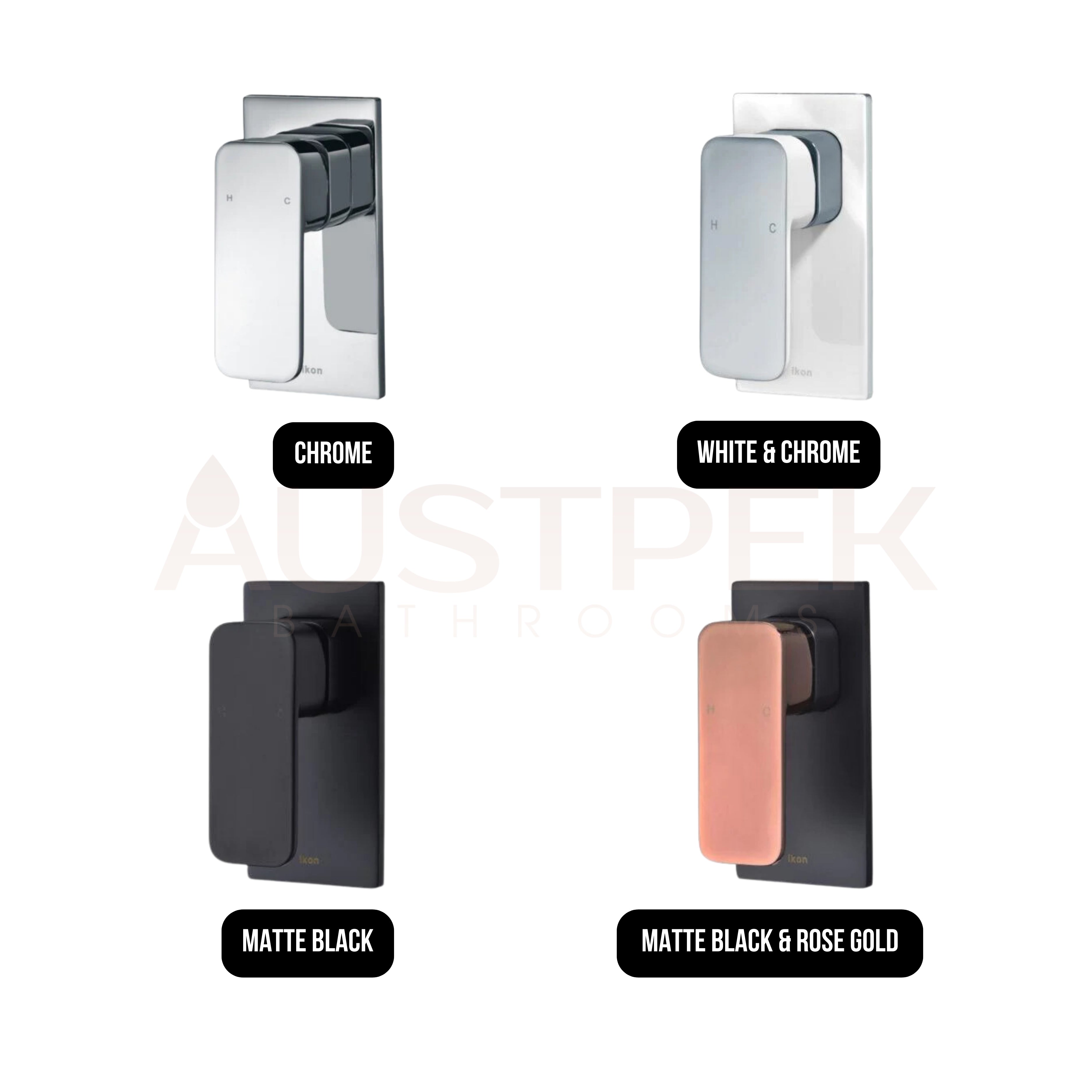 IKON SETO WALL MIXER 140MM MATTE BLACK AND ROSE GOLD