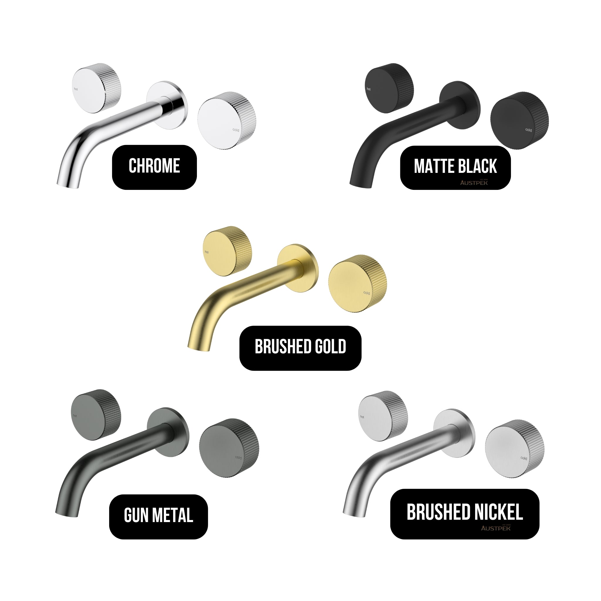 IKON SOKO LEAD FREE WALL BASIN SET 192MM GUN METAL