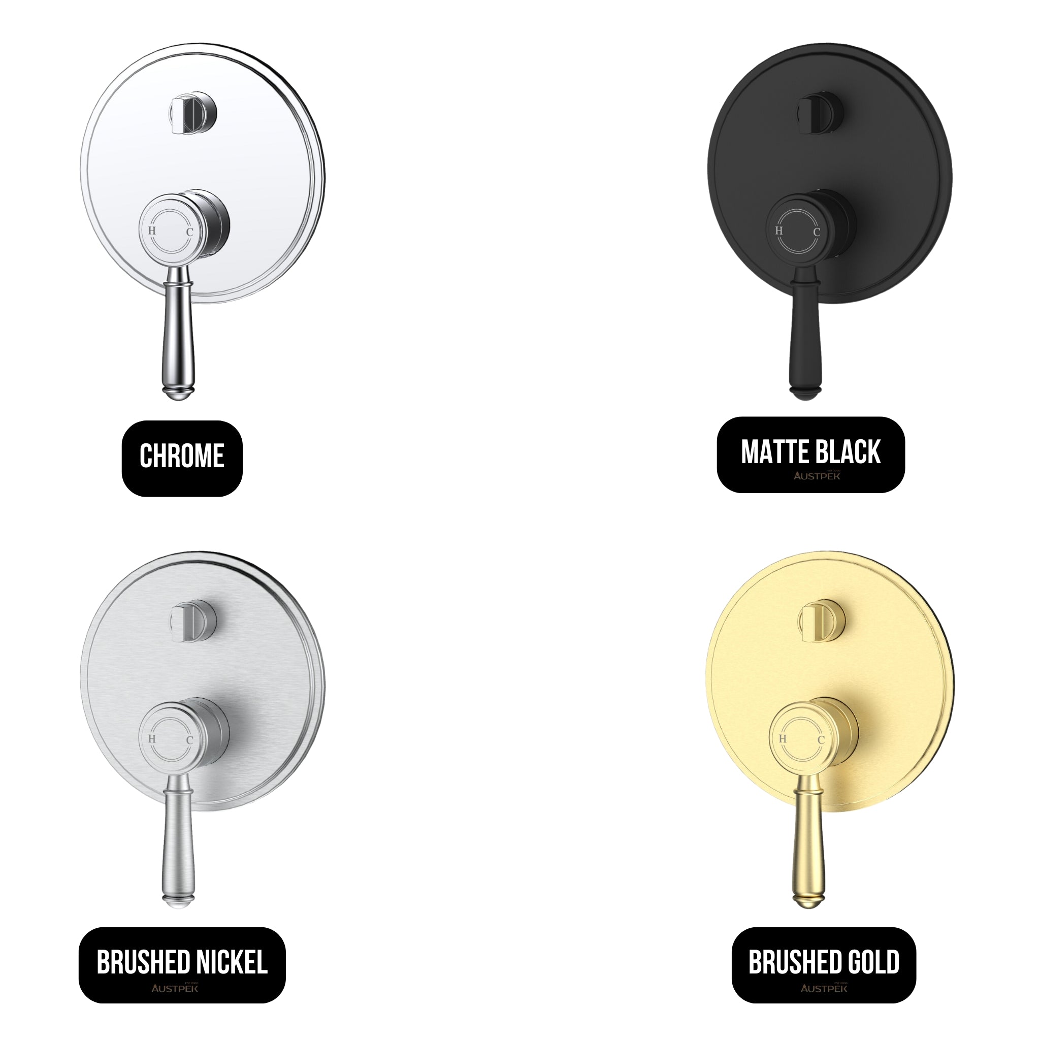 IKON CLASICO WALL DIVERTER MIXER TRIM KIT WITH ROUGH IN BODY 160MM MATTE BLACK