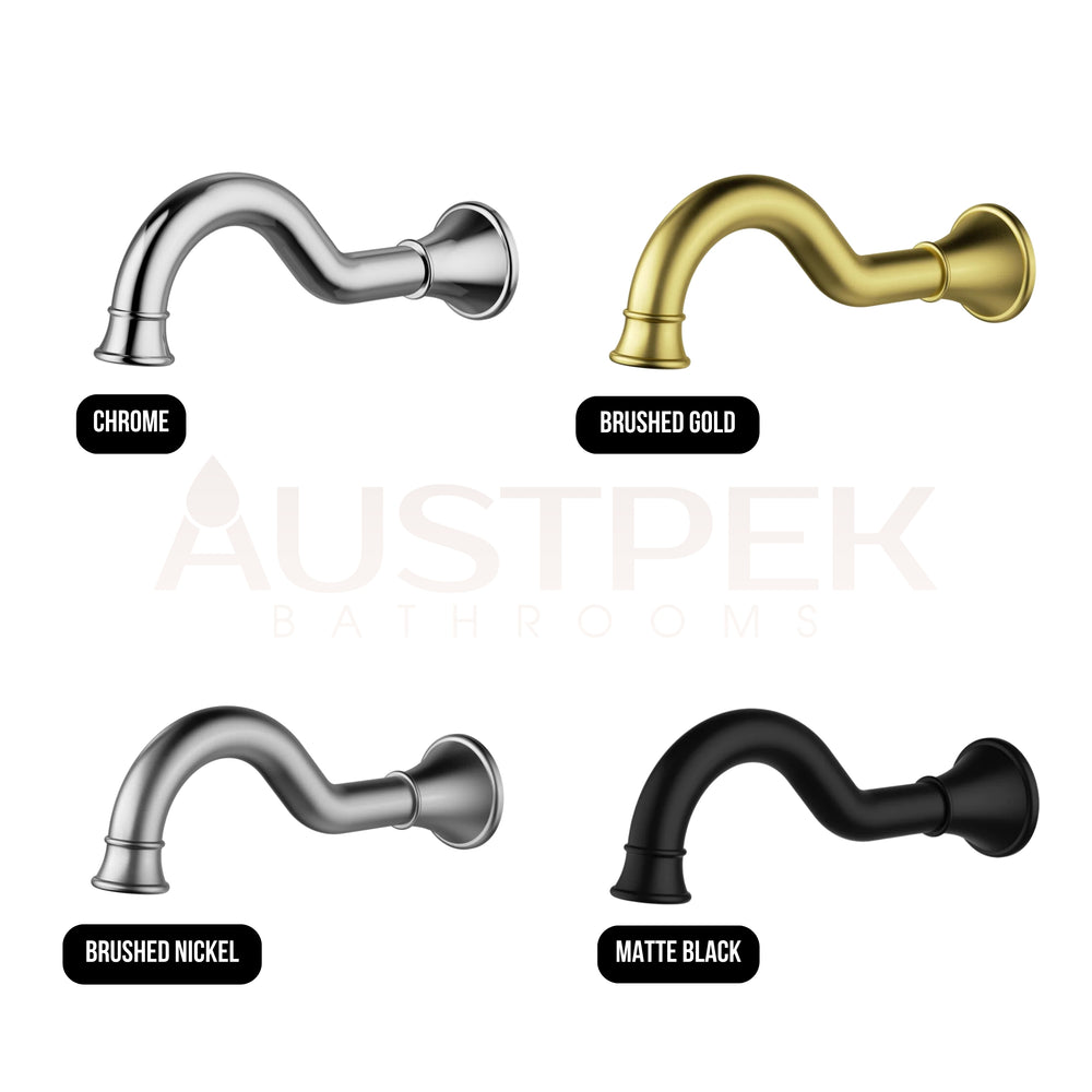 IKON CLASICO LEAD FREE BATH SPOUT 207MM BRUSHED NICKEL