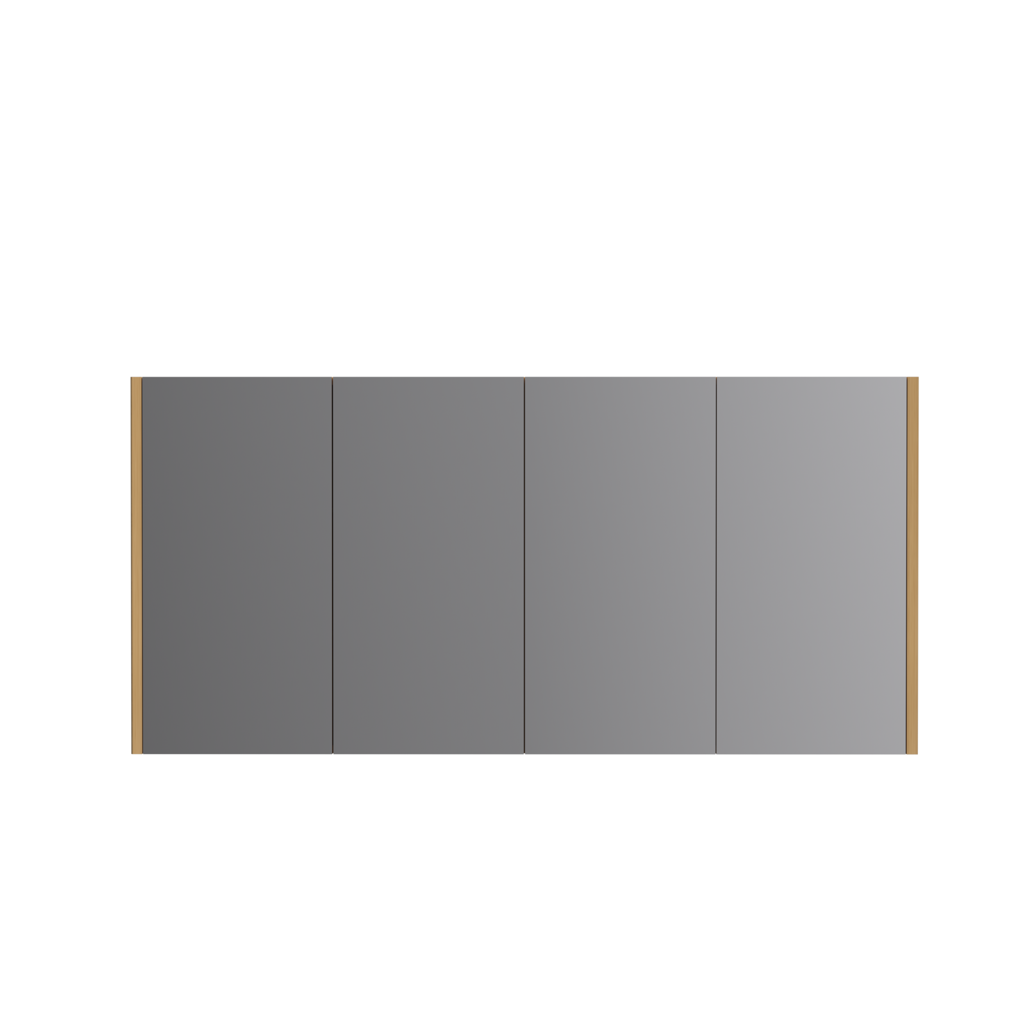 ORIO HAYMAN LIGHT WALNUT FLUTED MIRROR SHAVING CABINET 1500MM