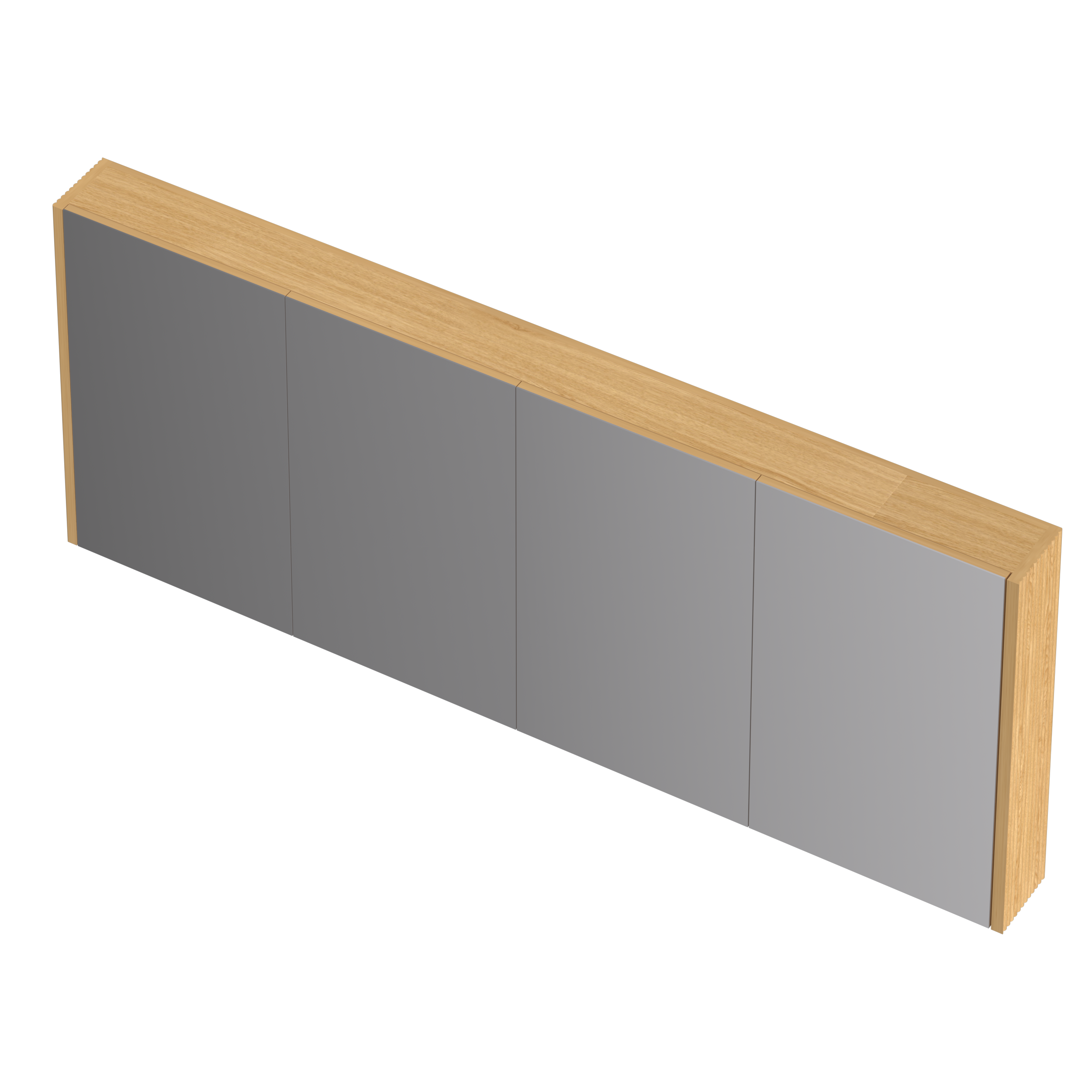 ORIO HAYMAN LIGHT WALNUT FLUTED MIRROR SHAVING CABINET 1500MM