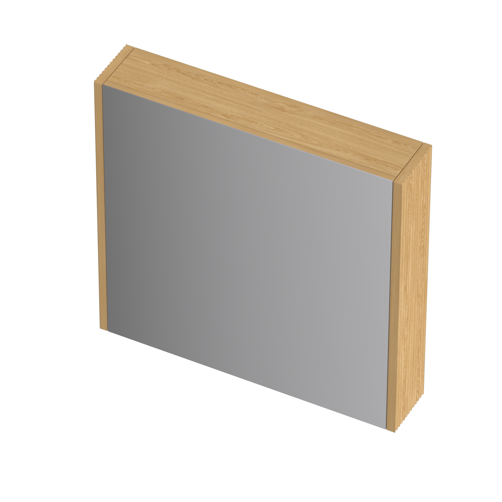 ORIO HAYMAN LIGHT WALNUT FLUTED MIRROR SHAVING CABINET 750MM