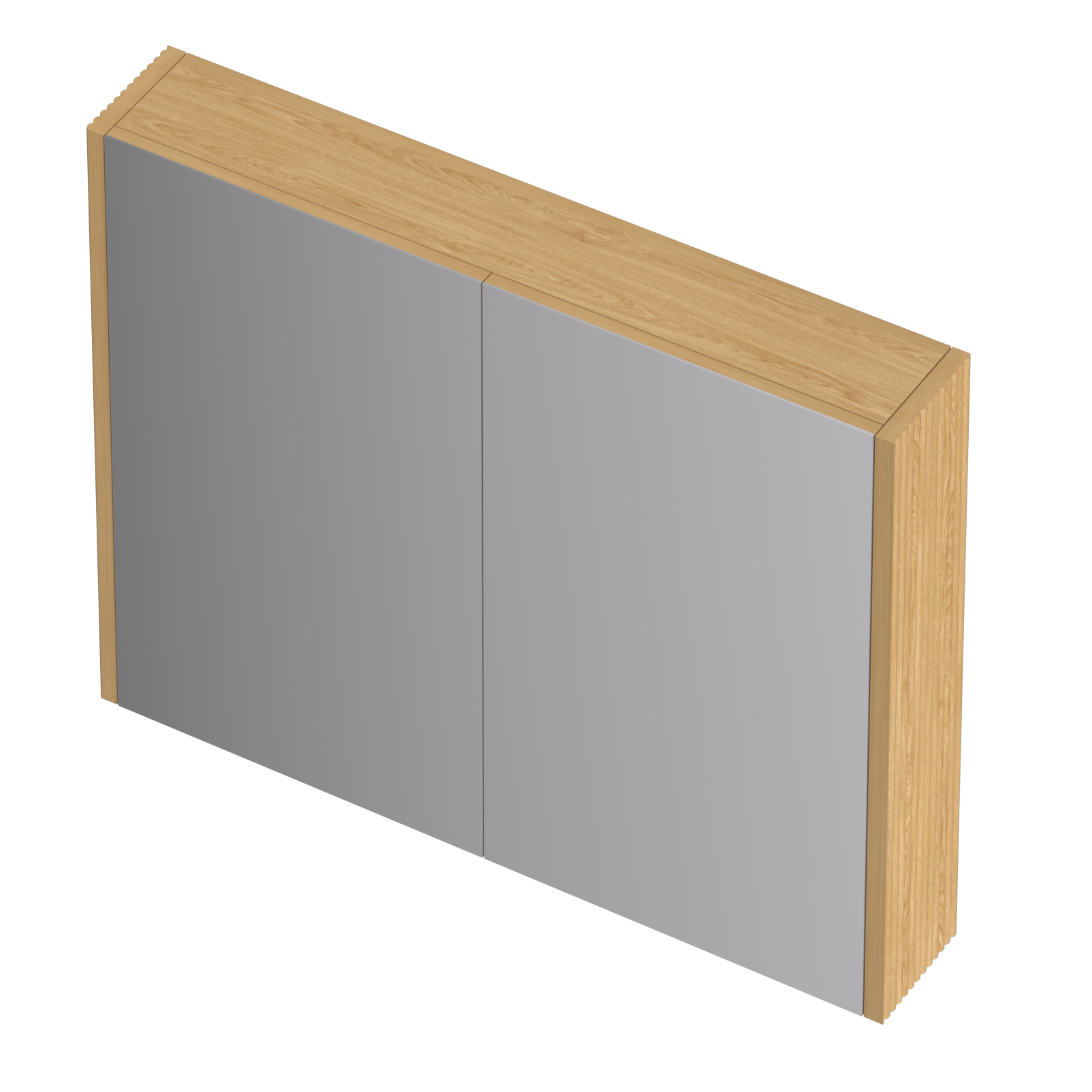 ORIO HAYMAN LIGHT WALNUT FLUTED MIRROR SHAVING CABINET 900MM