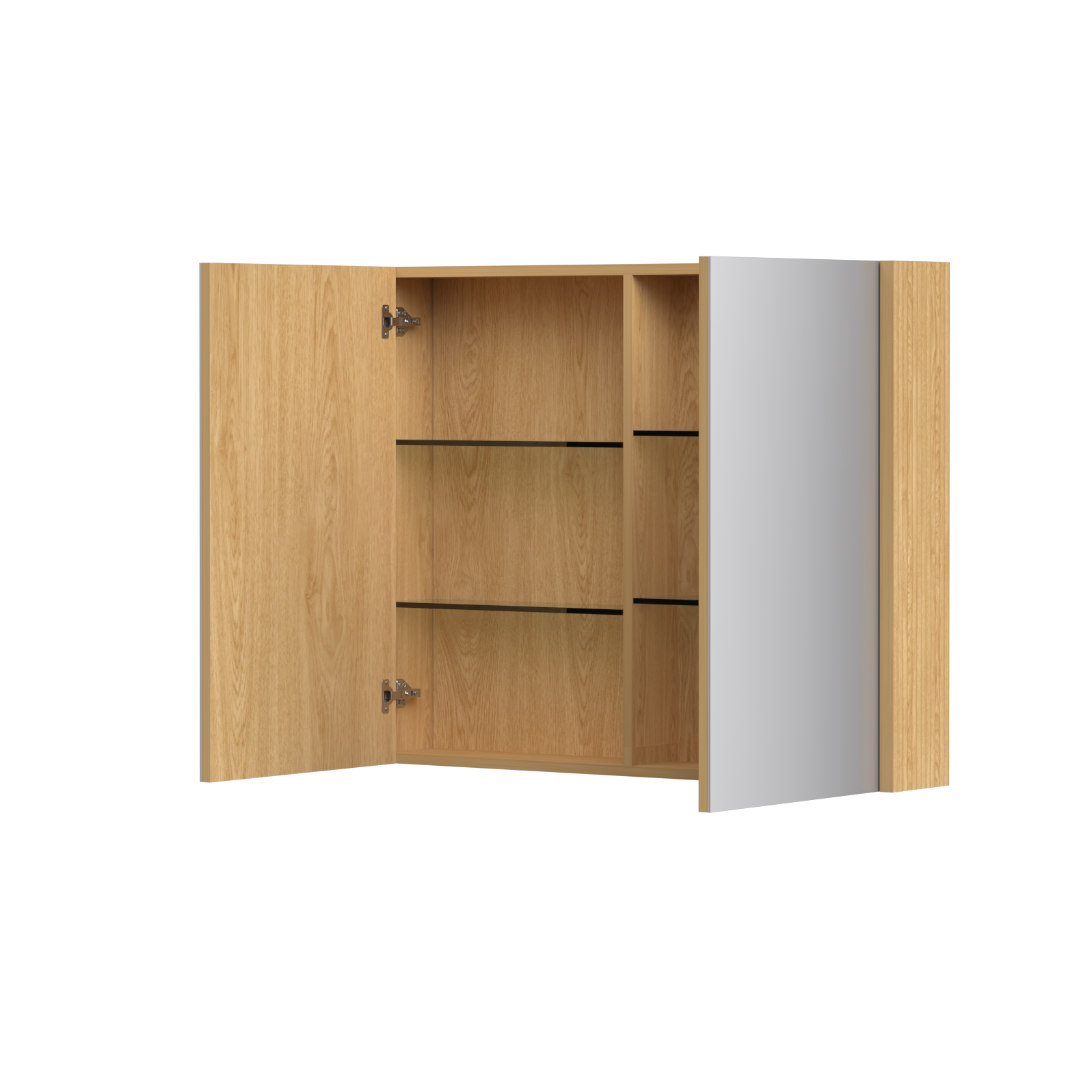 ORIO HAYMAN LIGHT WALNUT FLUTED MIRROR SHAVING CABINET 900MM