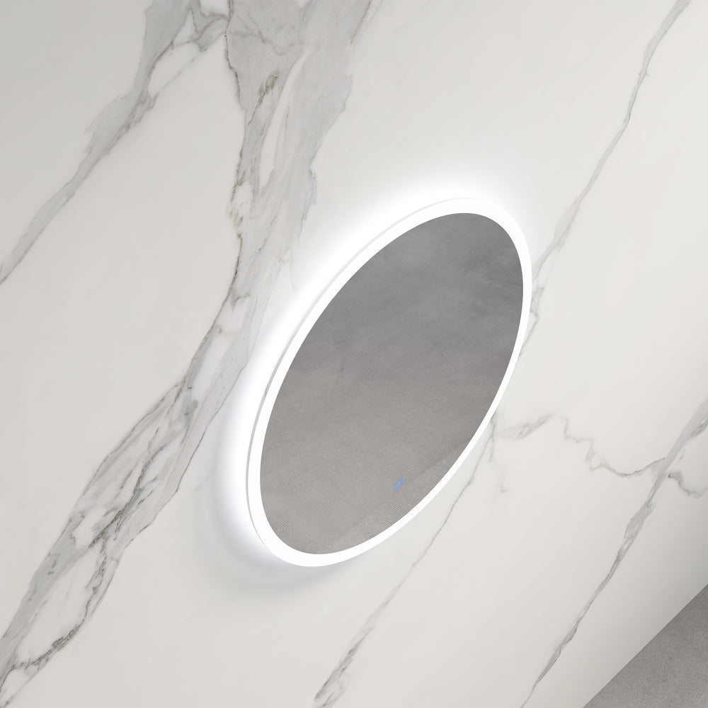 INFINITY HAMILTON FRAMELESS ROUND LED MIRROR TRIO COLOUR 800X800MM