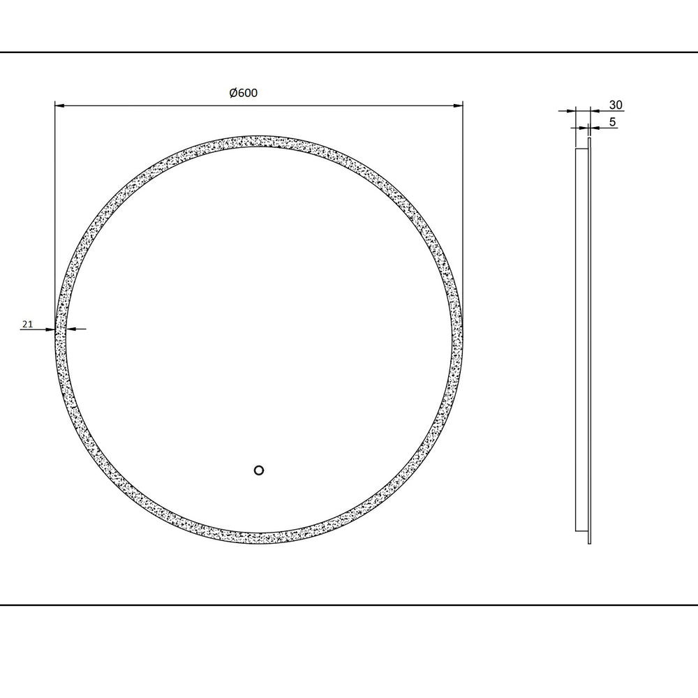 INFINITY HAMILTON ROUND LED MIRROR WITH BLACK ALUMINIUM FRAMED TRIO COLOUR 600X600MM
