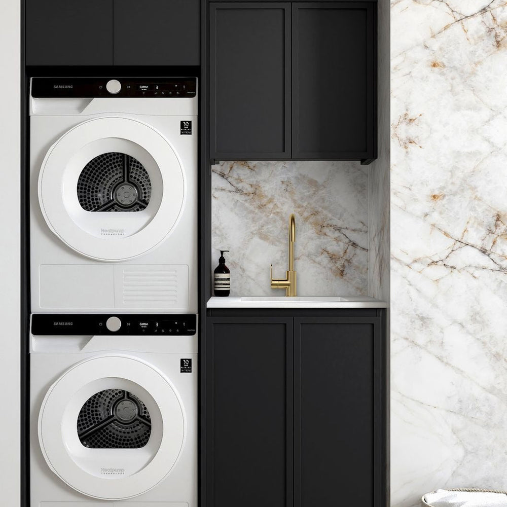 OTTI HAMPSHIRE MATTE BLACK 630MM WALL LAUNDRY CABINET