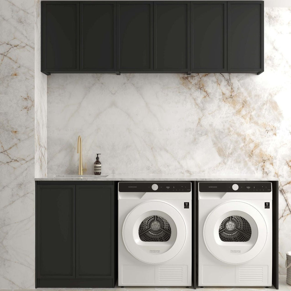 OTTI HAMPSHIRE MATTE BLACK 630MM WALL LAUNDRY CABINET
