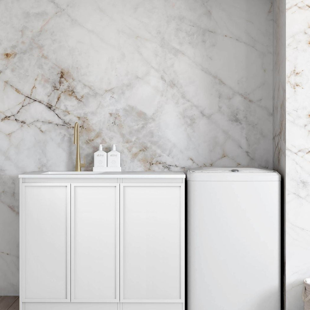 OTTI HAMPSHIRE MATTE WHITE 630MM BASE LAUNDRY CABINET