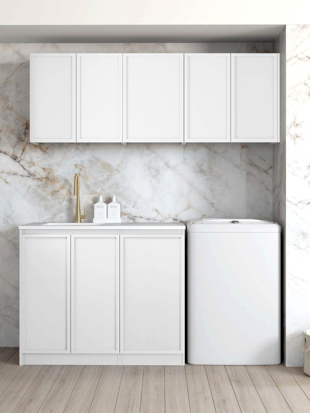 OTTI HAMPSHIRE MATTE WHITE 630MM BASE LAUNDRY CABINET