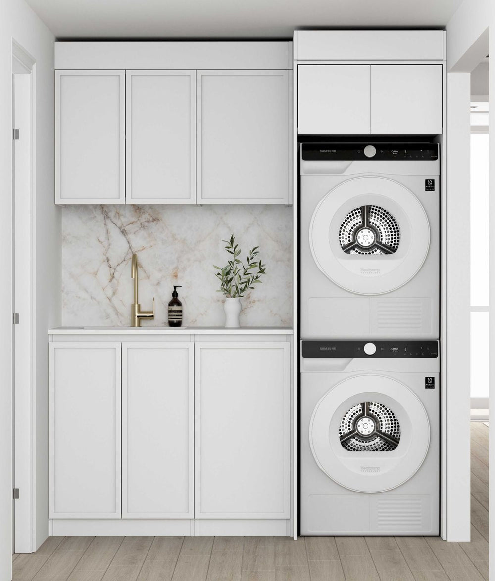 OTTI HAMPSHIRE MATTE WHITE 630MM BASE LAUNDRY CABINET
