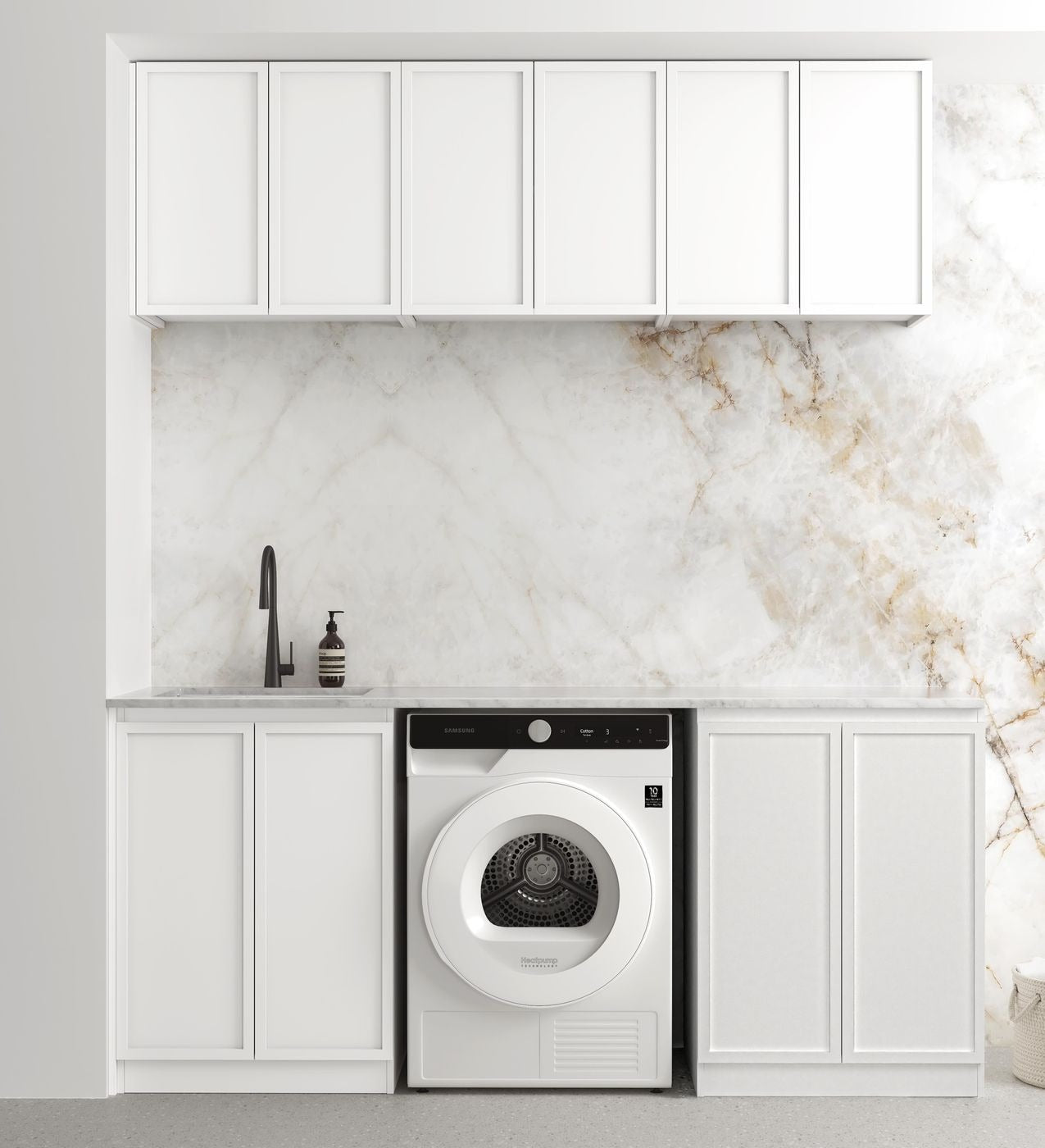 OTTI HAMPSHIRE MATTE WHITE 630MM BASE LAUNDRY CABINET