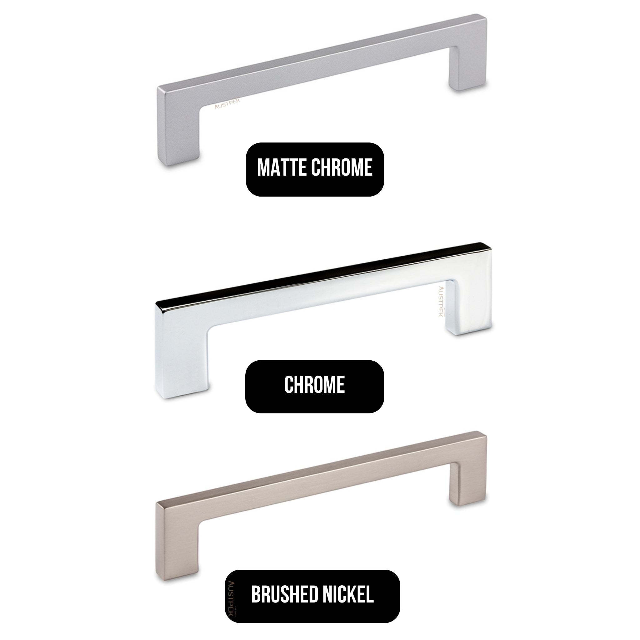 MODULR SQUARE HANDLE MATTE CHROME (AVAILABLE IN 128MM AND 224MM)