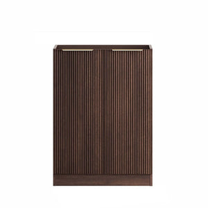 OTTI HAVANA SABLE WALNUT FLUTED 1305MM LAUNDRY AND WALL CABINET WITH STONE TOP & SINK (PACKAGE-A)