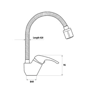 LINKWARE HELENA COBRA FLEX SINK MIXER CHROME