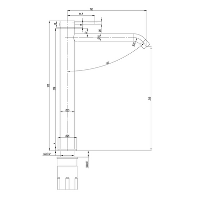 LINKWARE ELLE 316 HIGH RISE BASIN MIXER 311MM BRUSHED GOLD