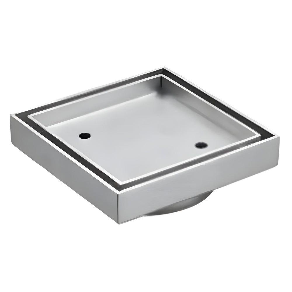 INFINITY SLIM SQUARE TILE INSERT FLOOR DRAIN 115MM BRUSHED NICKEL