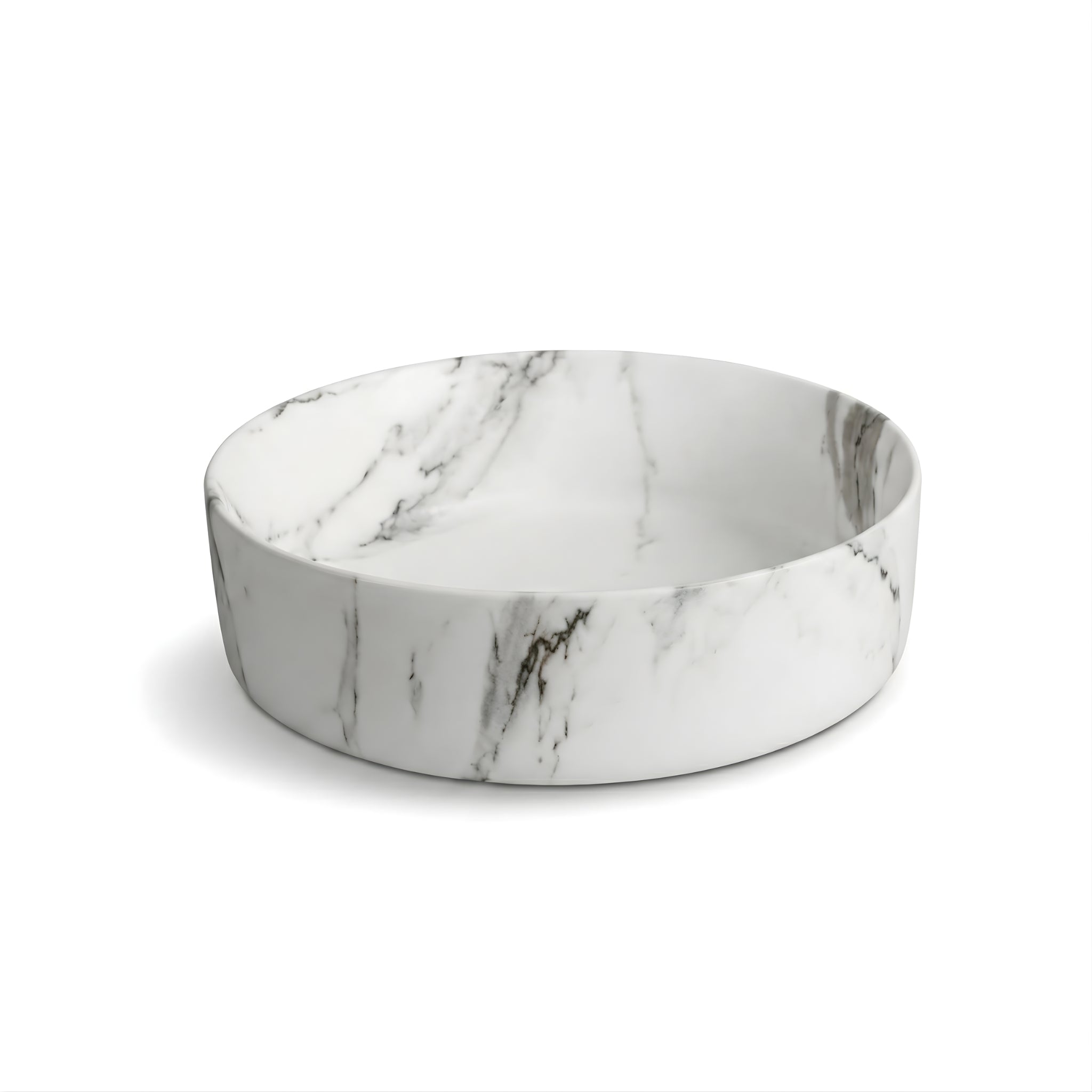 INFINITY ART BASIN CERAMIC MARBLE ROUND MATTE CARRARA 360MM
