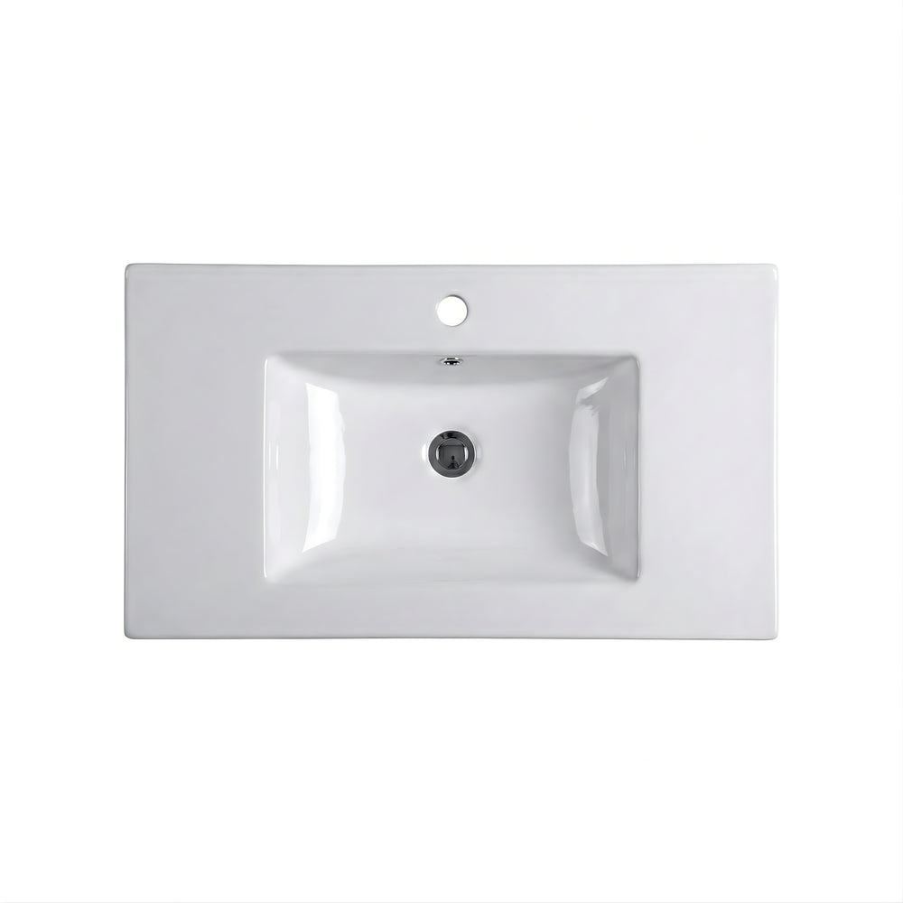 INFINITY CERAMIC BASIN & TOP RECTANGULAR WHITE 760MM