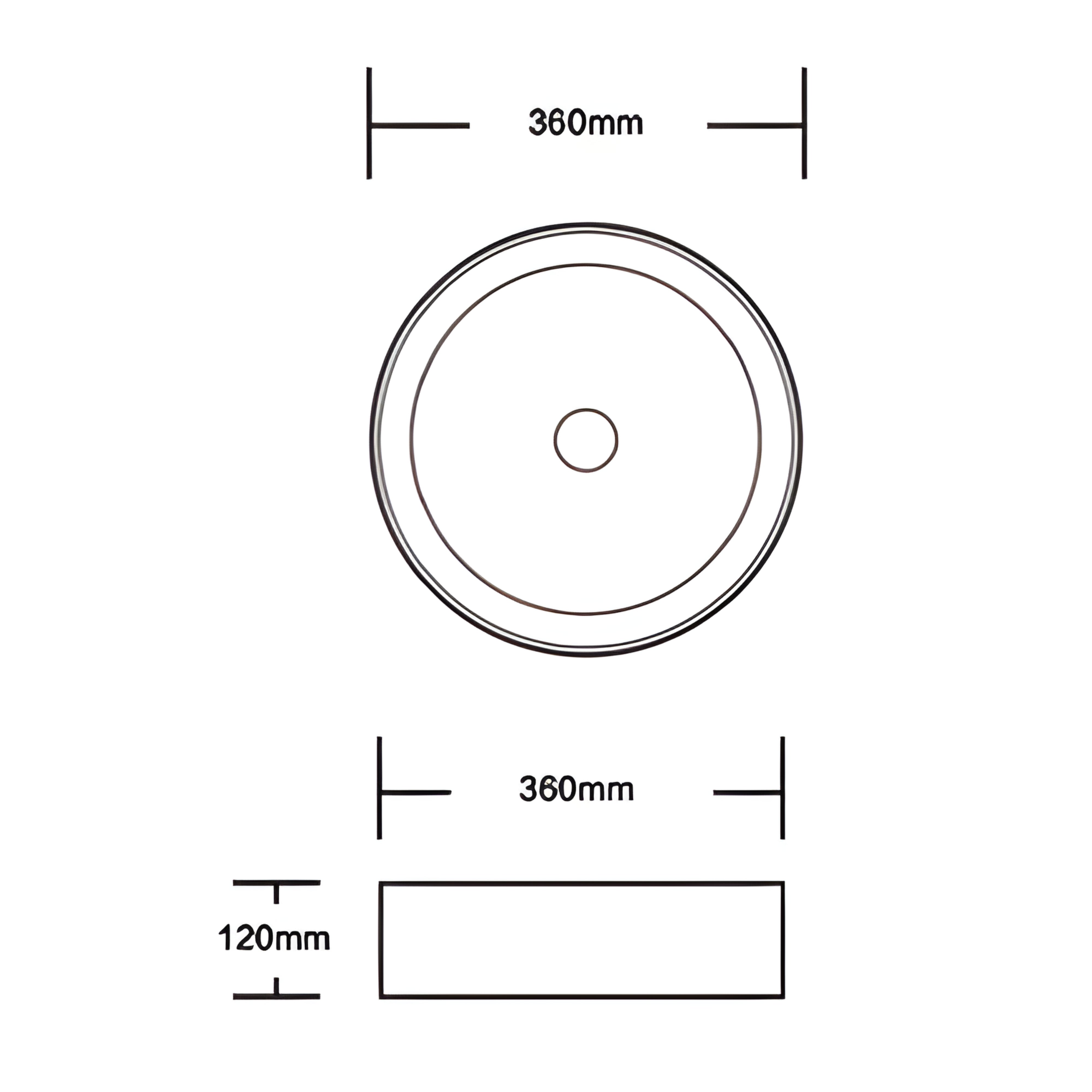 INFINITY ABOVE COUNTER CERAMIC BASIN ROUND MATTE WHITE 360MM