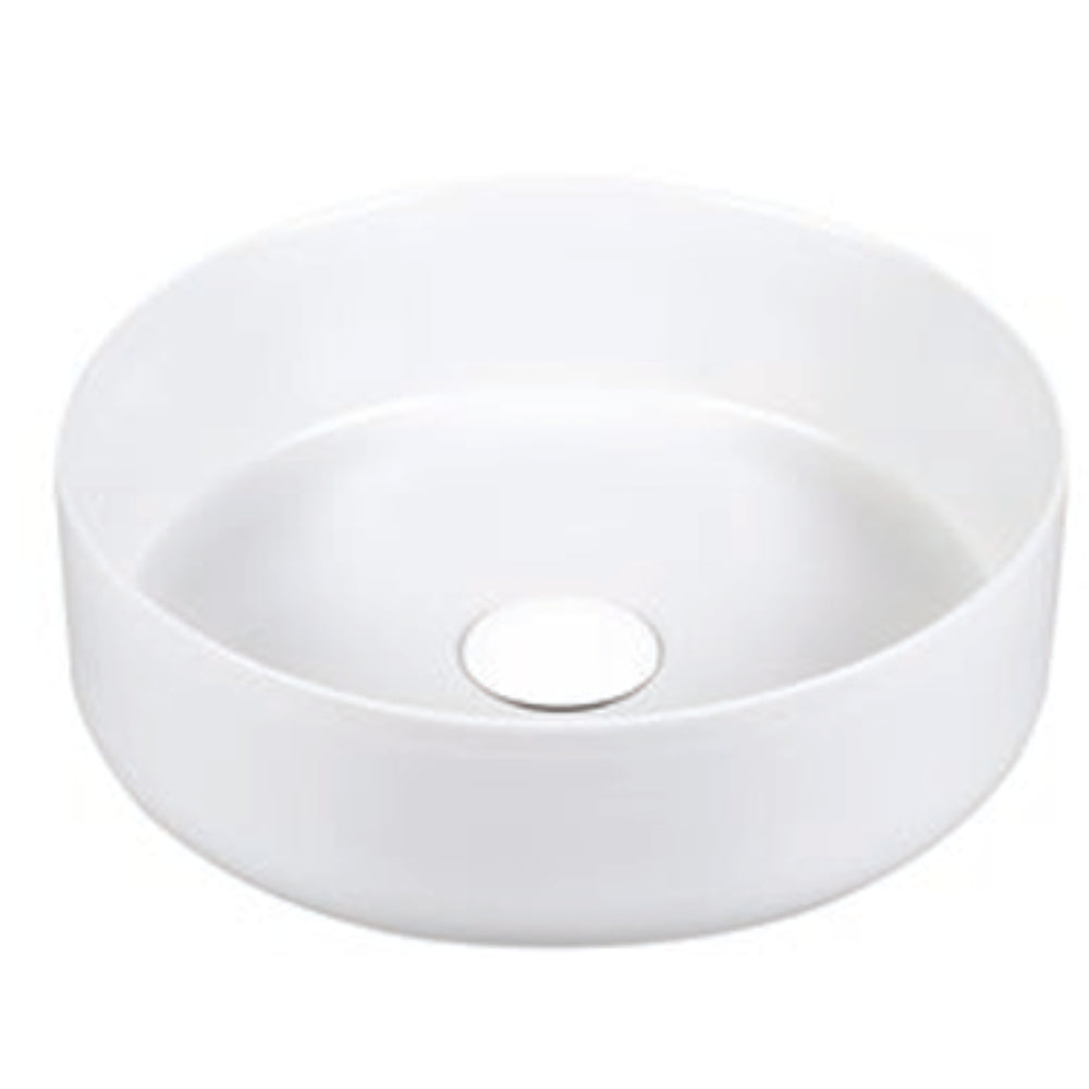 INFINITY ABOVE COUNTER CERAMIC BASIN ROUND MATTE WHITE 360MM