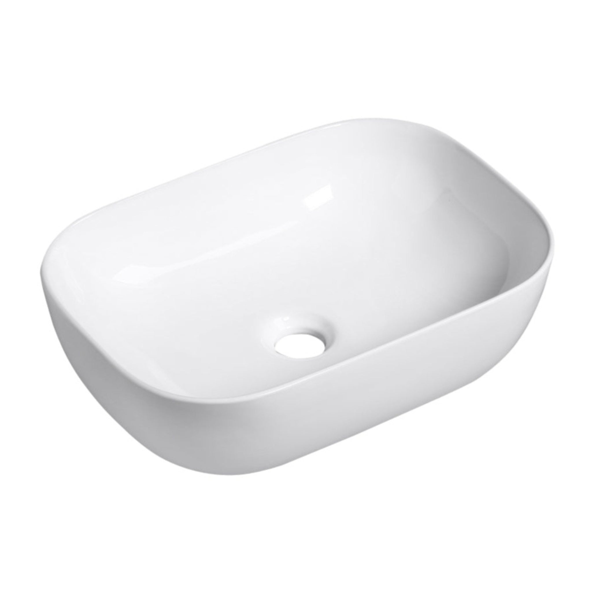 INFINITY ABOVE COUNTER CERAMIC BASIN RECTANGULAR GLOSS WHITE 460MM