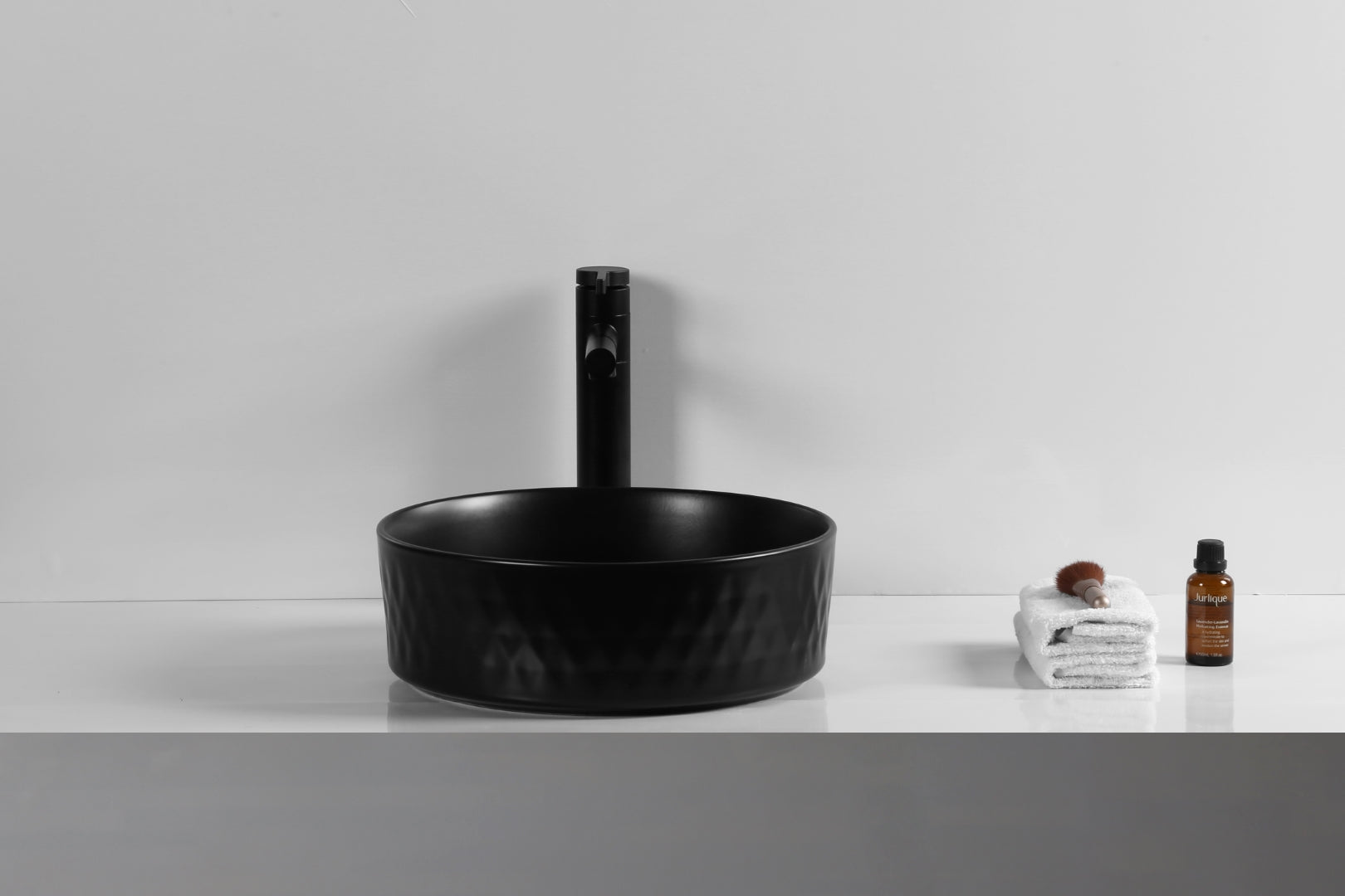 INFINITY CERAMIC BASIN ABOVE COUNTER ROUND MATTE BLACK 360MM